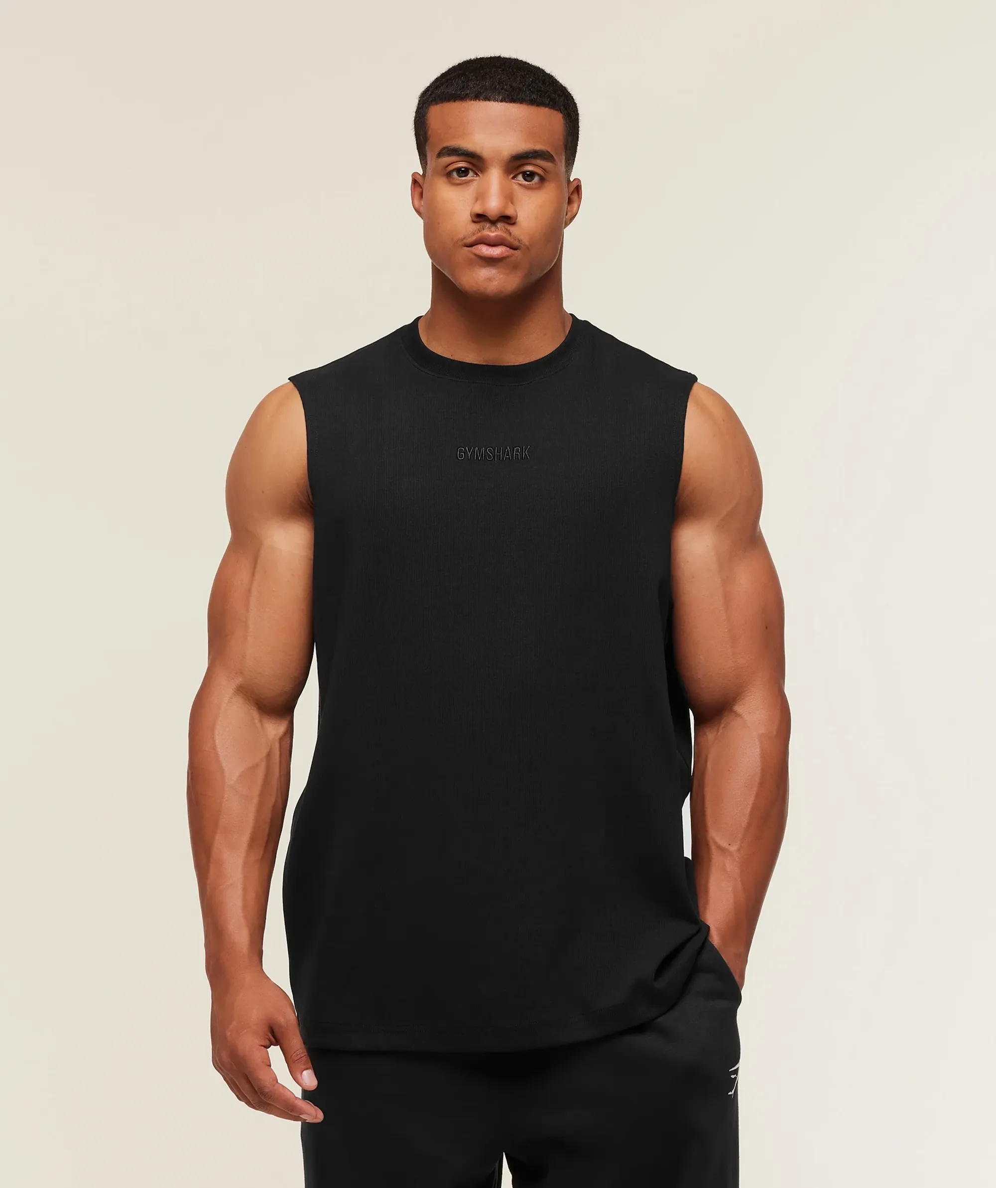 Gymshark Oversized Premium Ribbed Tank - Black