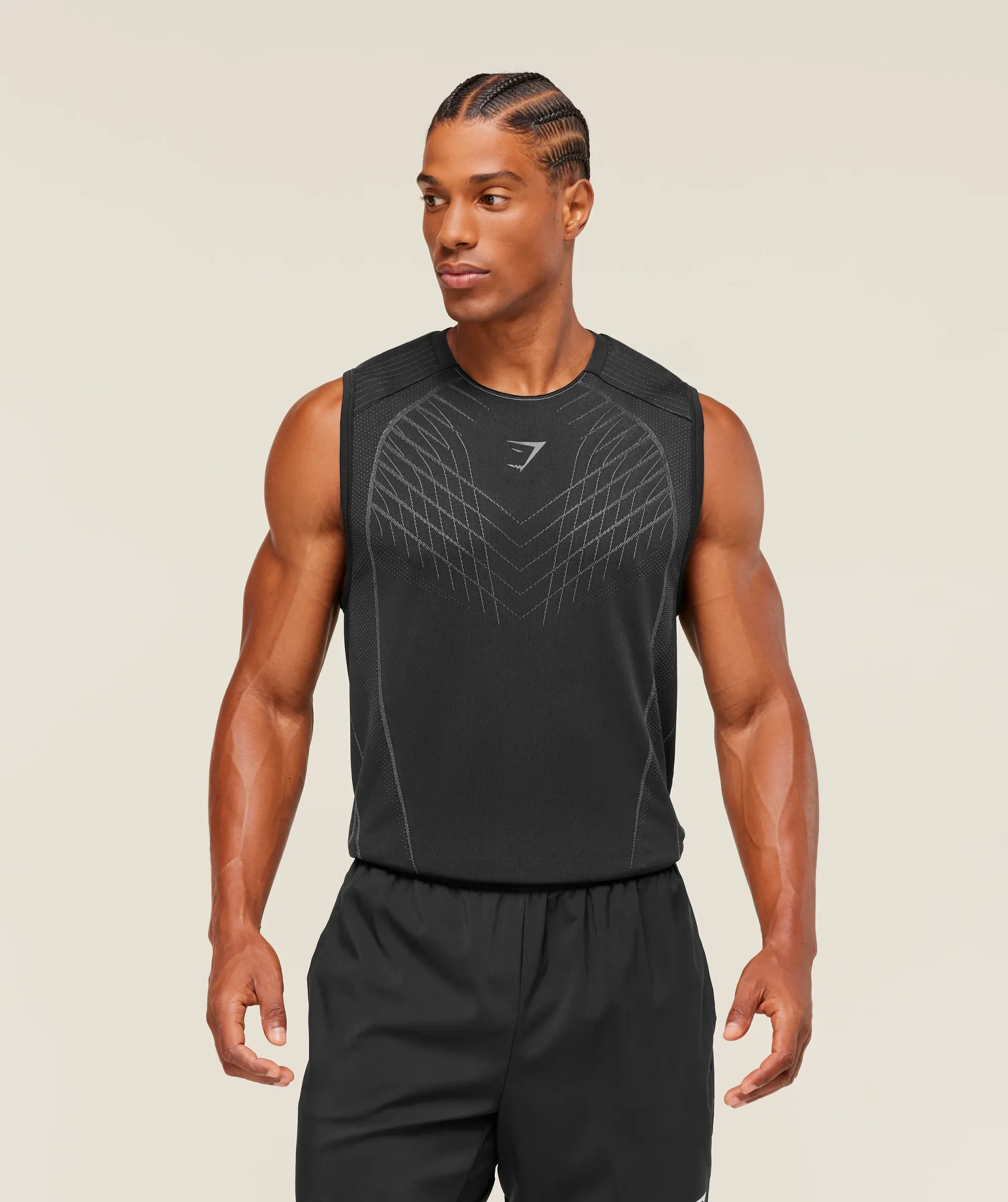 Gymshark Apex Seamless Tank - Black/Dark Grey