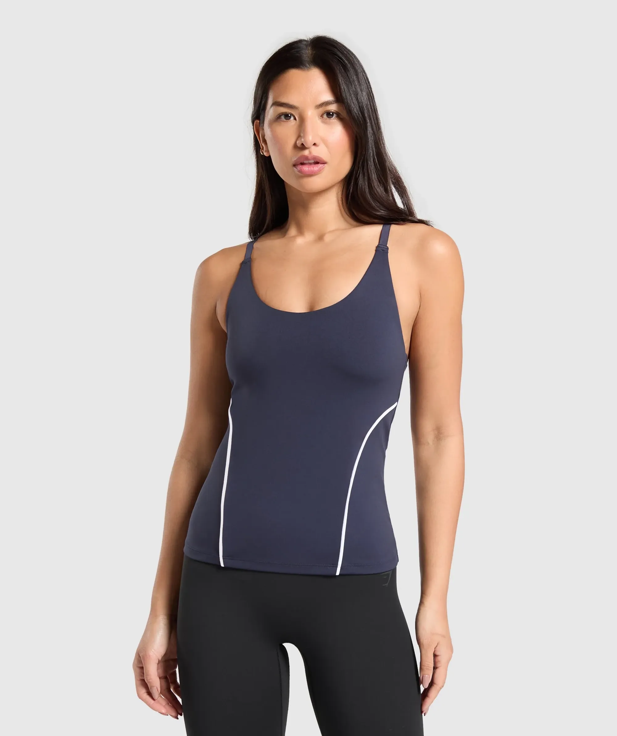 Gymshark Contour Stitch Tank with Shelf - Heavy Blue