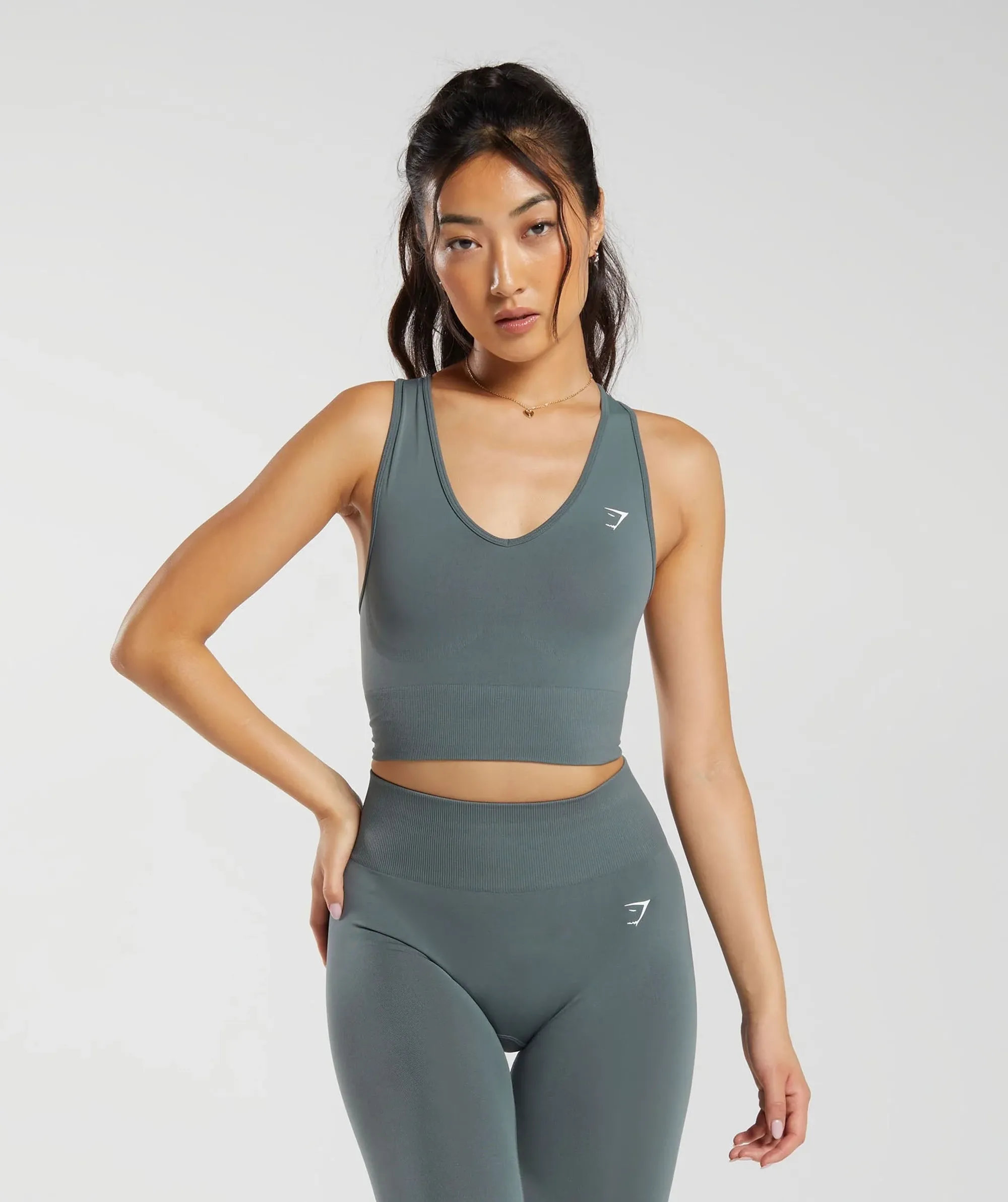 Gymshark Everyday Seamless Crop Tank - Cargo Teal