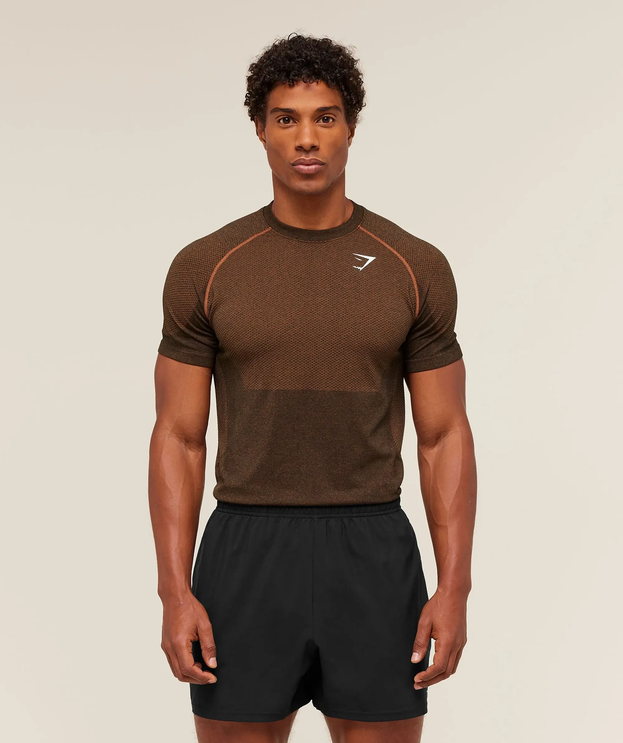 Gymshark Vital T-Shirt - Black/Spiced Brown