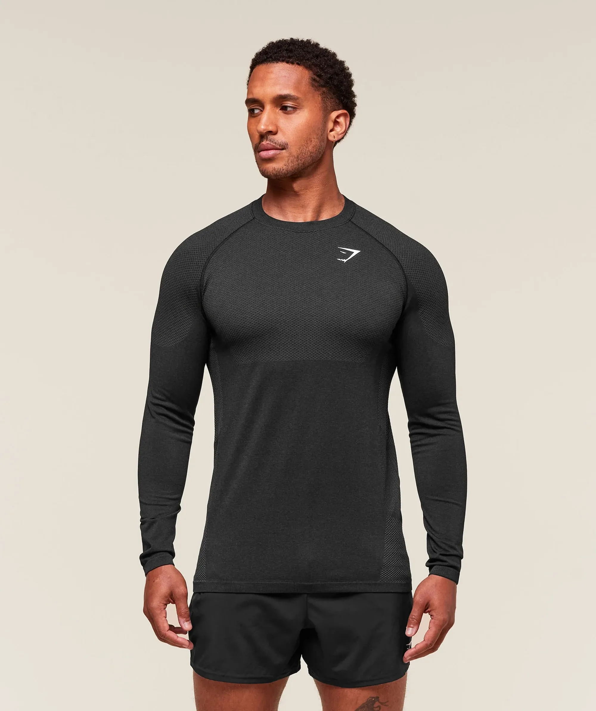 Gymshark Vital Long Sleeve T-Shirt - Black/Silhouette Grey