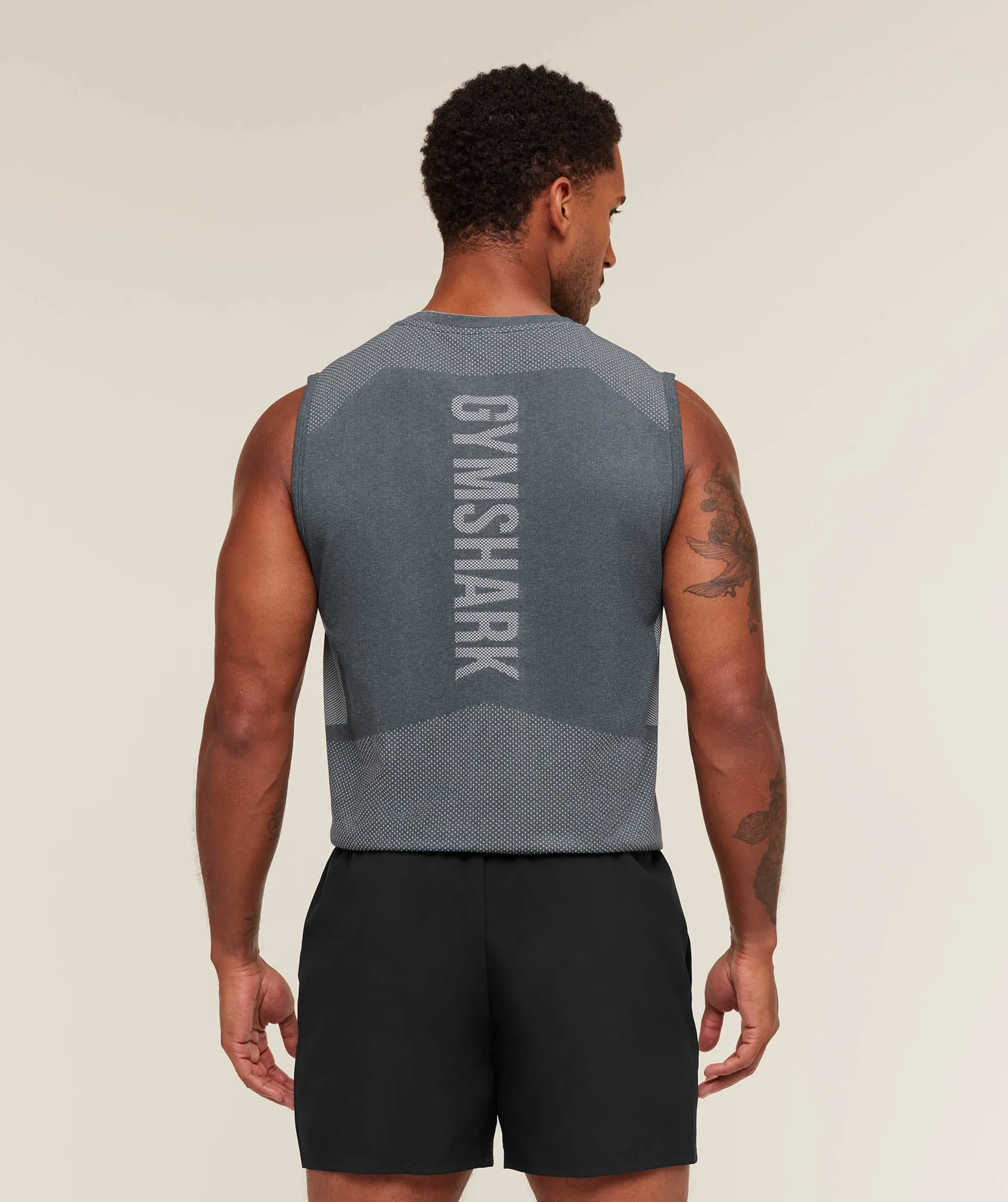 Gymshark Lightweight Seamless Tank - Iron Blue/Dark Grey