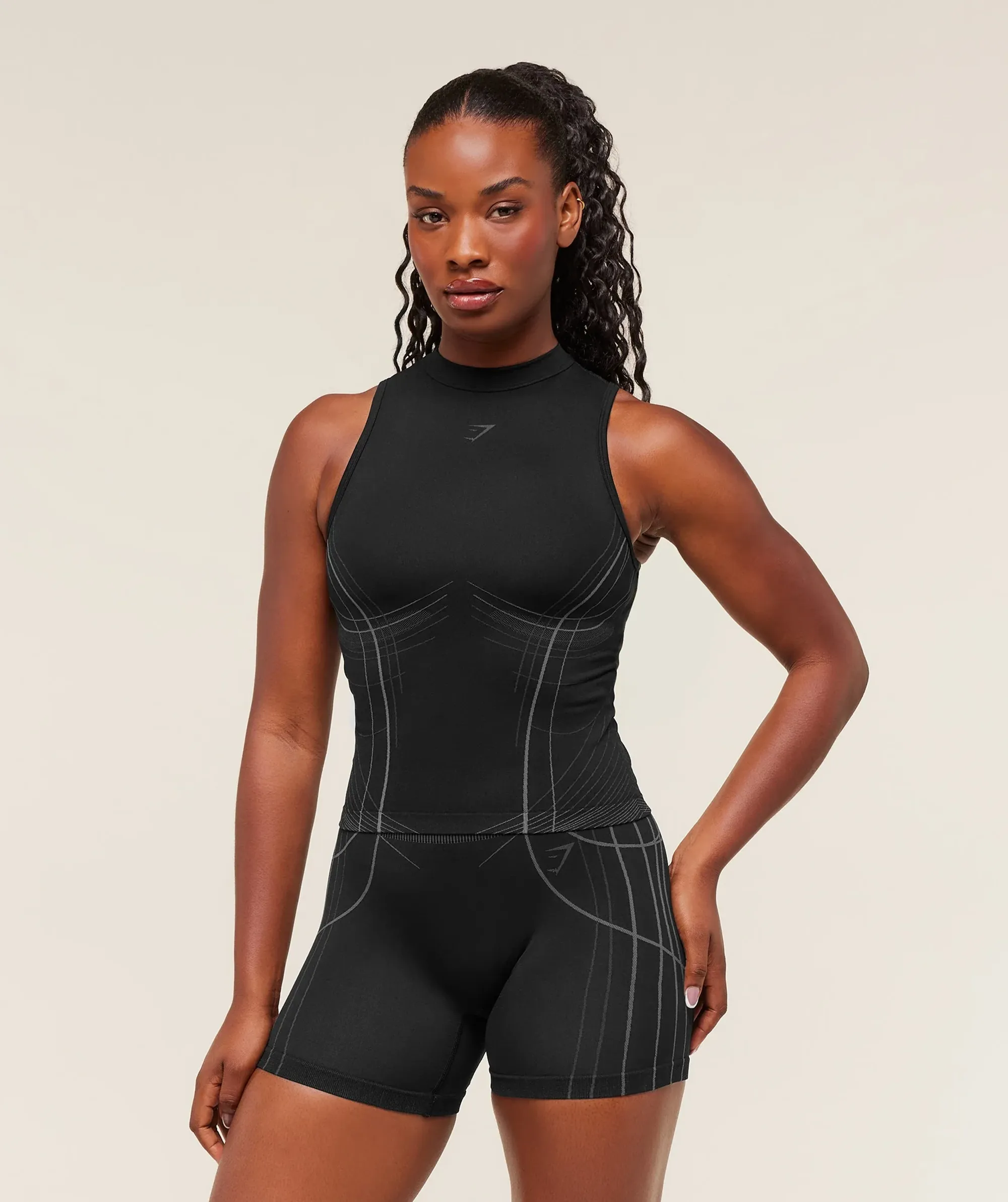 Gymshark Apex Seamless Tank - Black/Graphite Grey