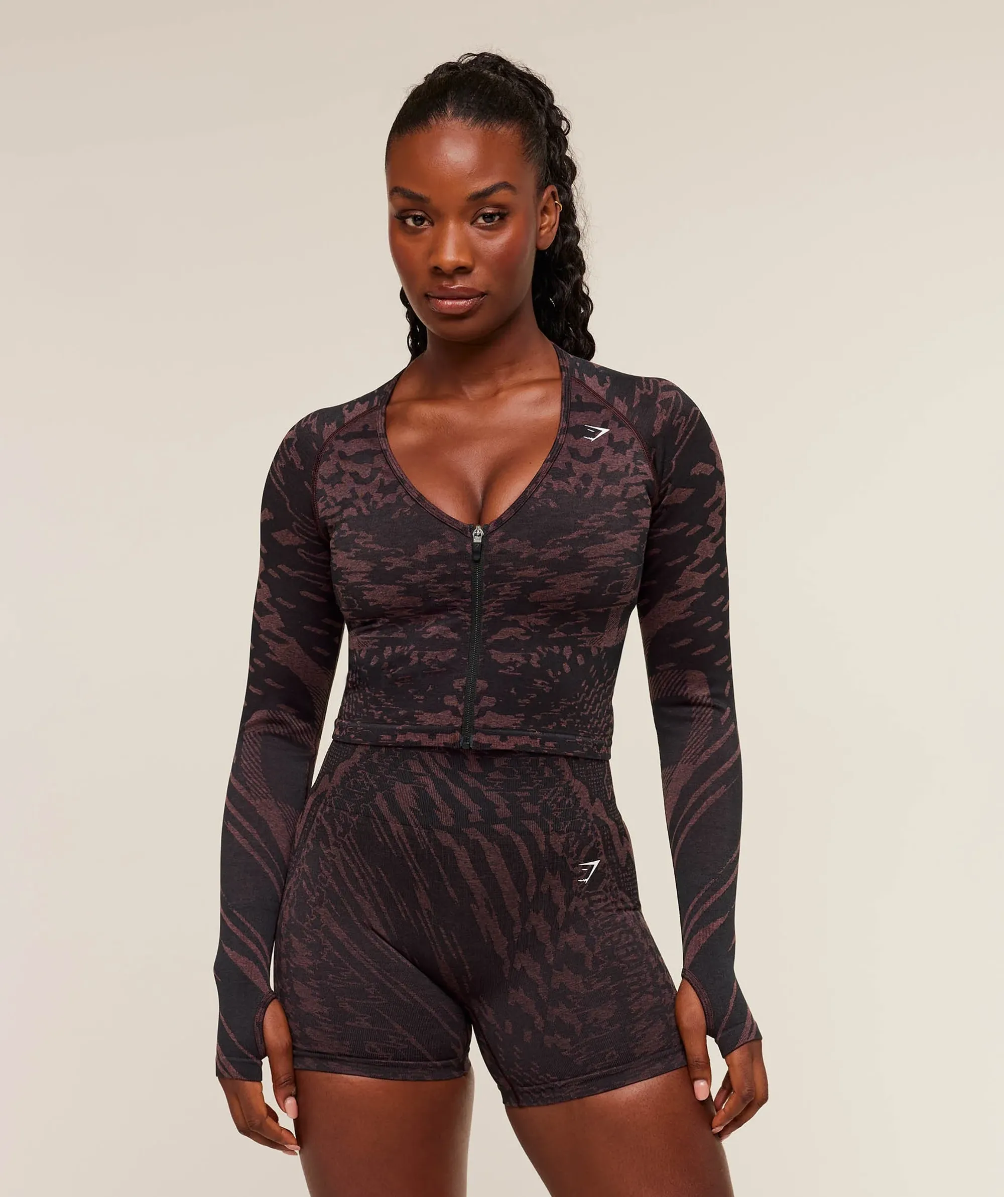 Gymshark Adapt Houndstooth Jacket - Black/Reset Pink