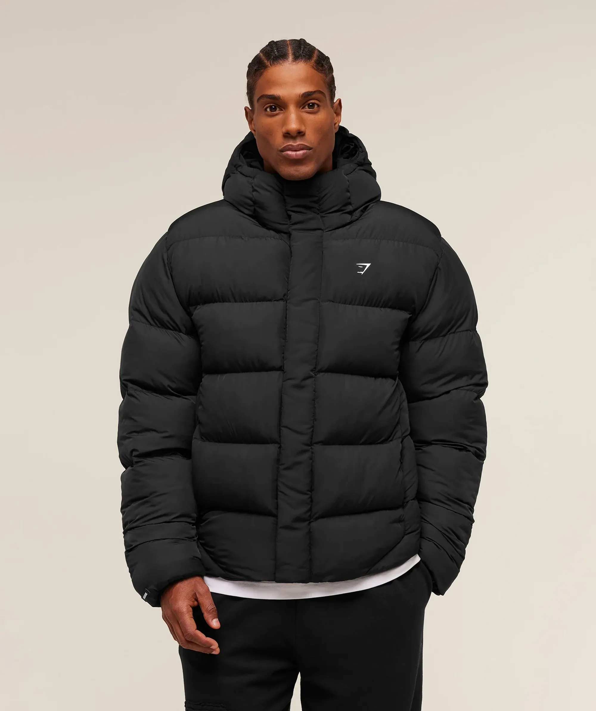 Gymshark Hooded Puffer Jacket - Black
