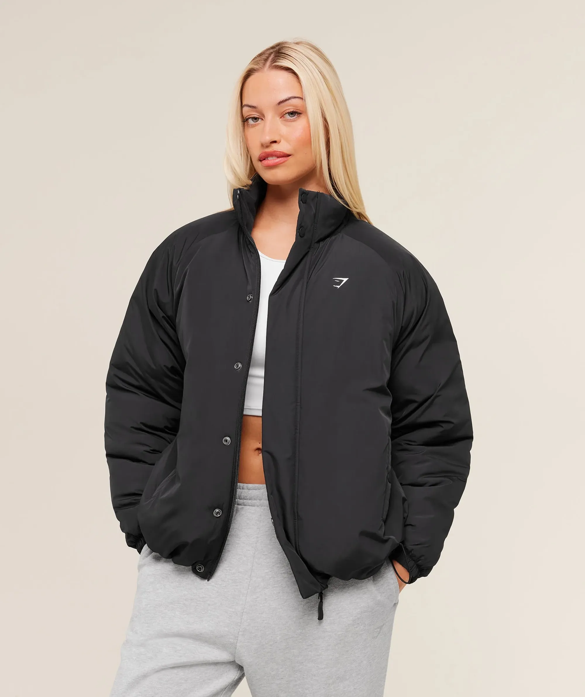 Gymshark Oversized Puffer Jacket - Black