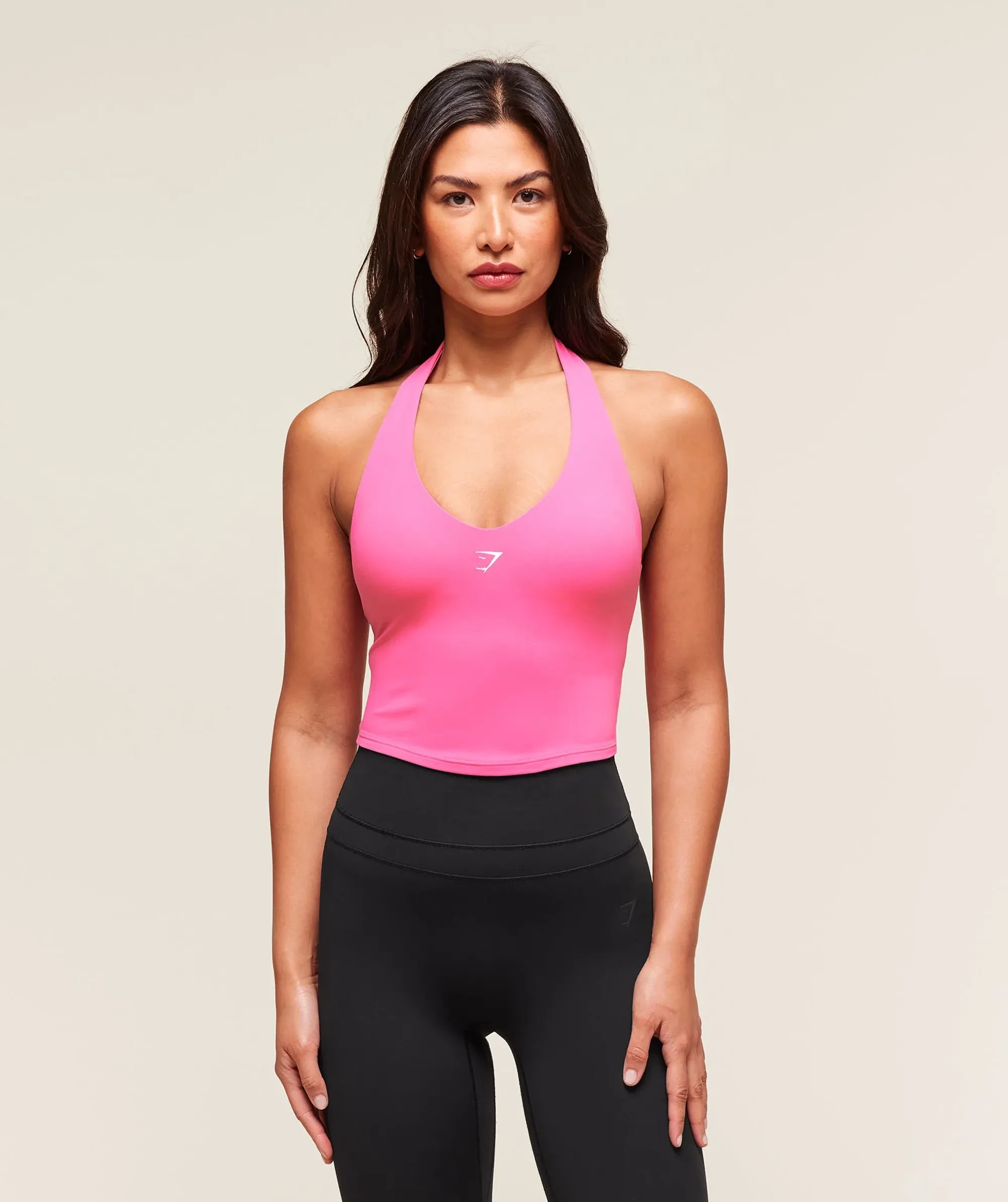Gymshark Halter Neck Cami with Shelf - Energy Pink