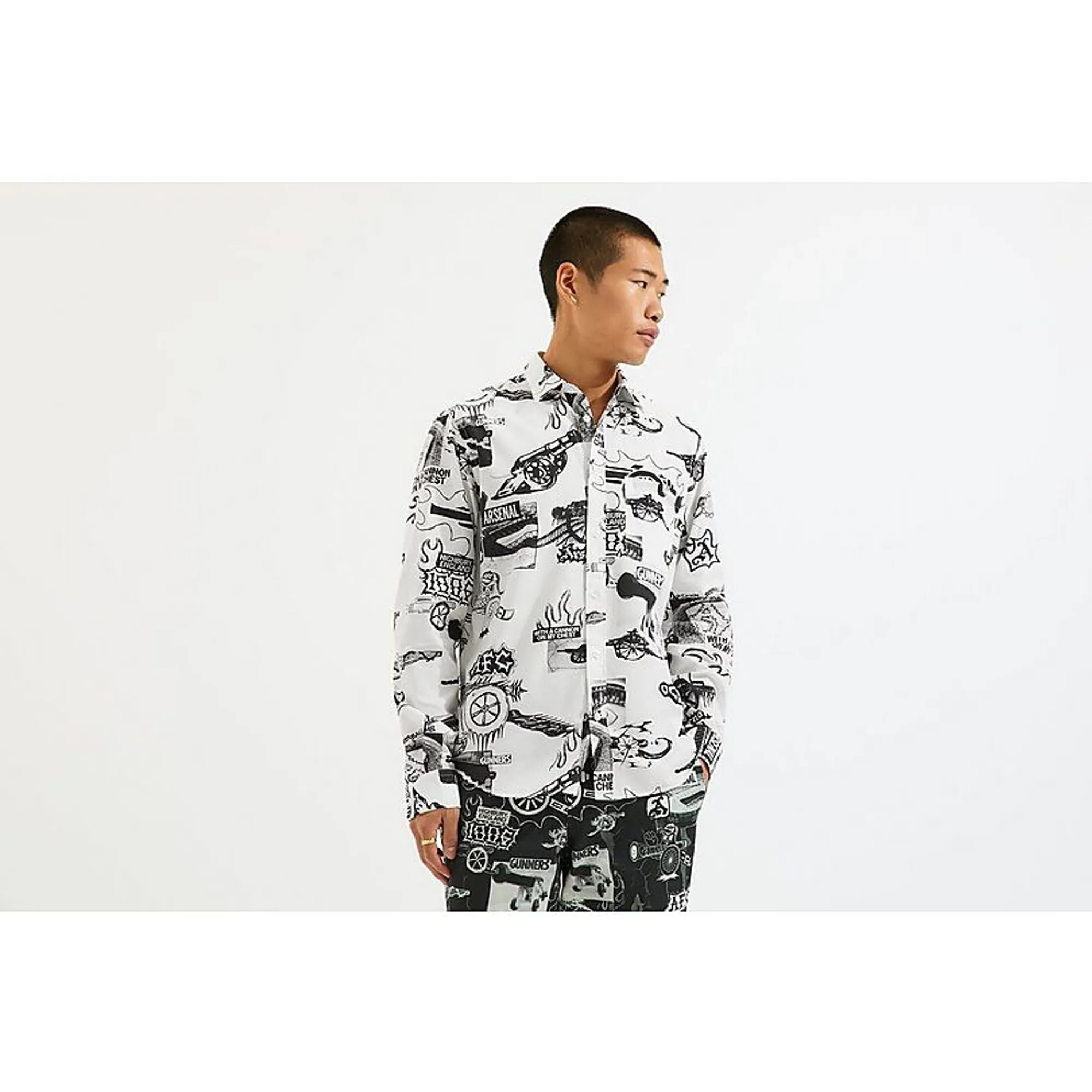 Arsenal N7 Artillery Long Sleeve Shirt, White