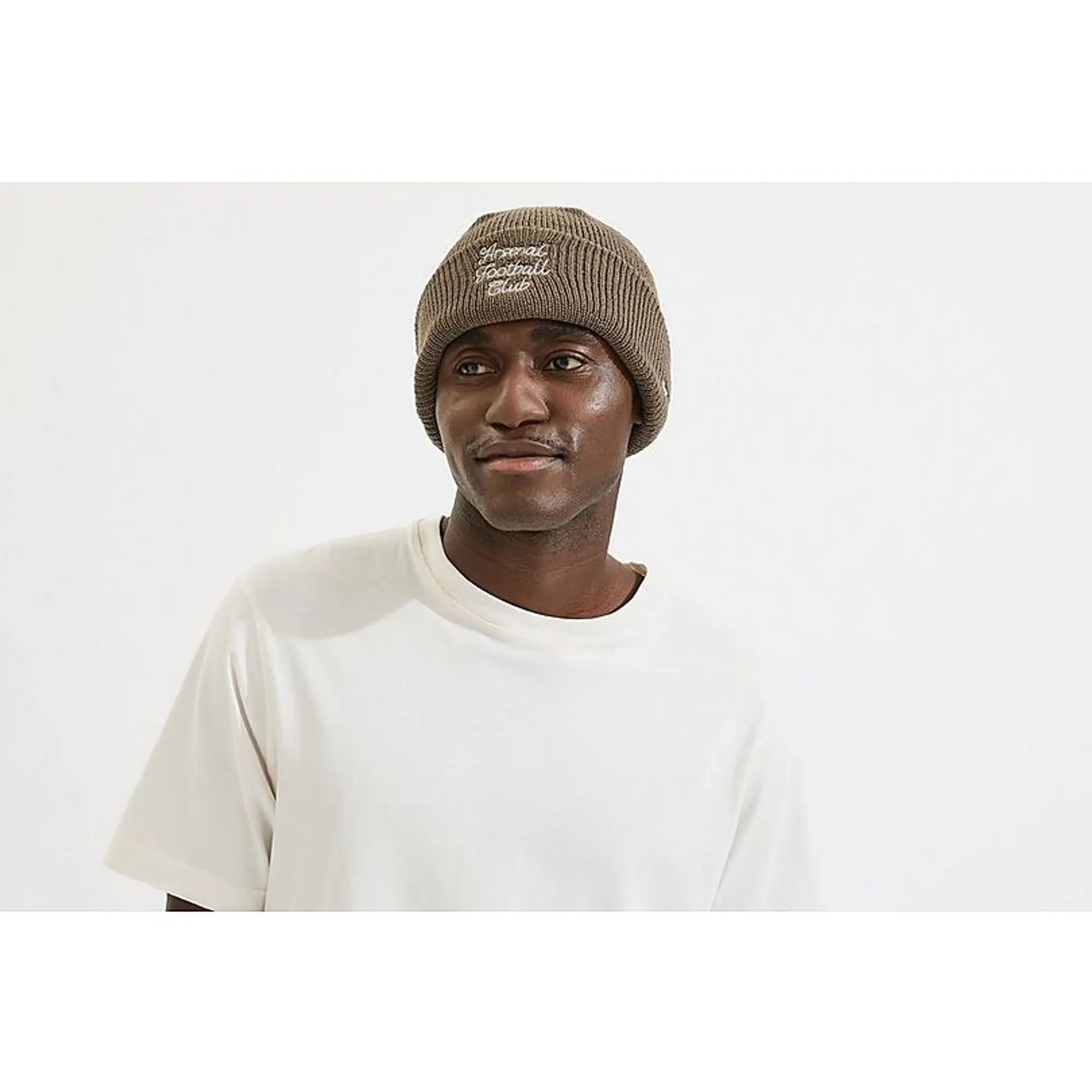 Arsenal 47 Beige Script Beanie, Beige