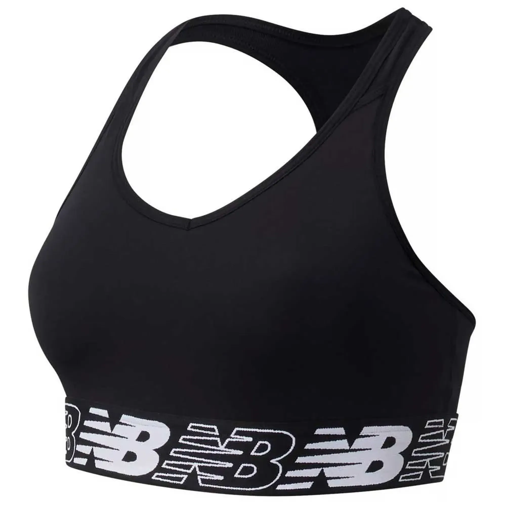 New Balance Women's NB Pace Bra 3.0 in Black Poly Knit