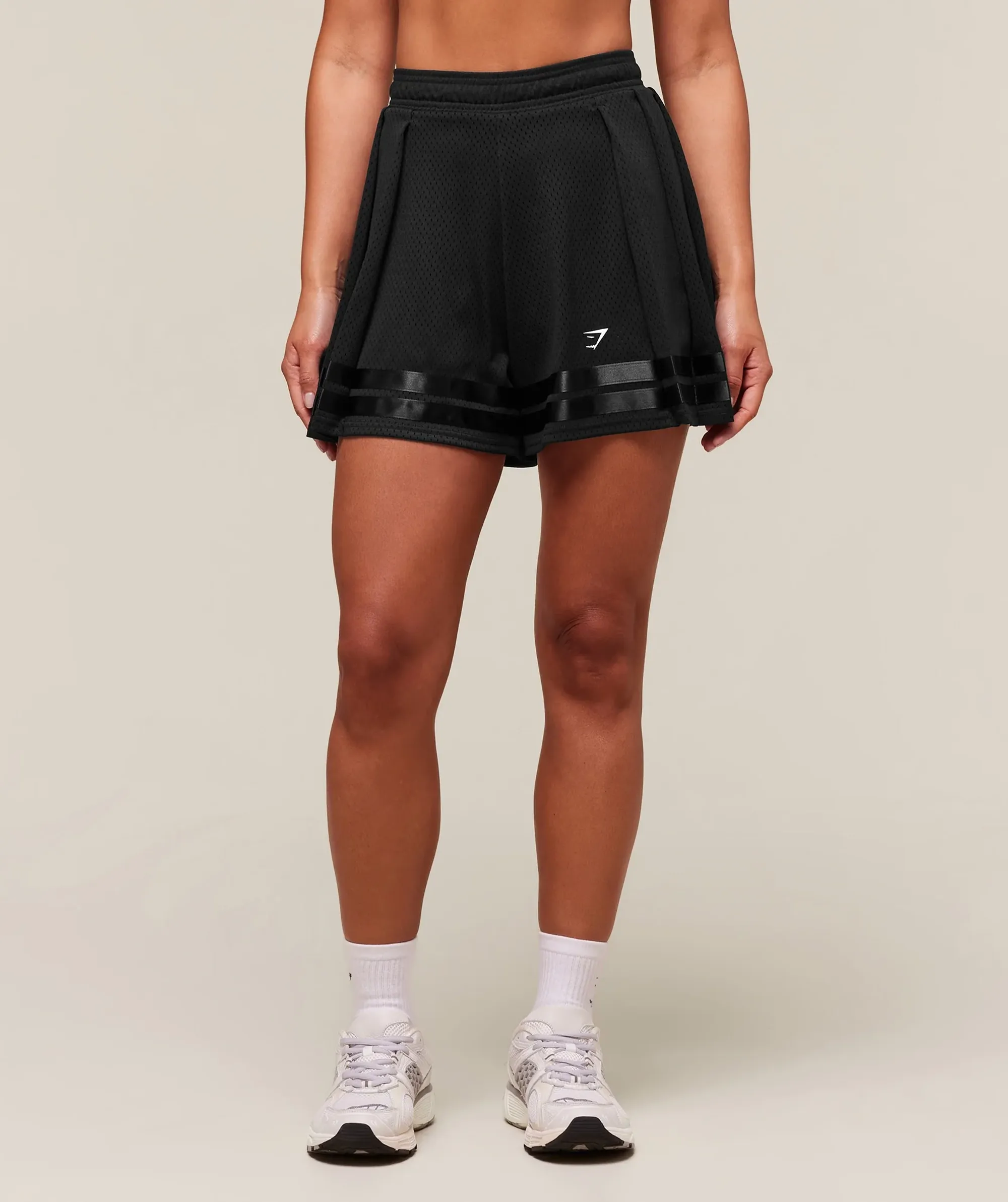 Gymshark Mesh Pleated Shorts - Black