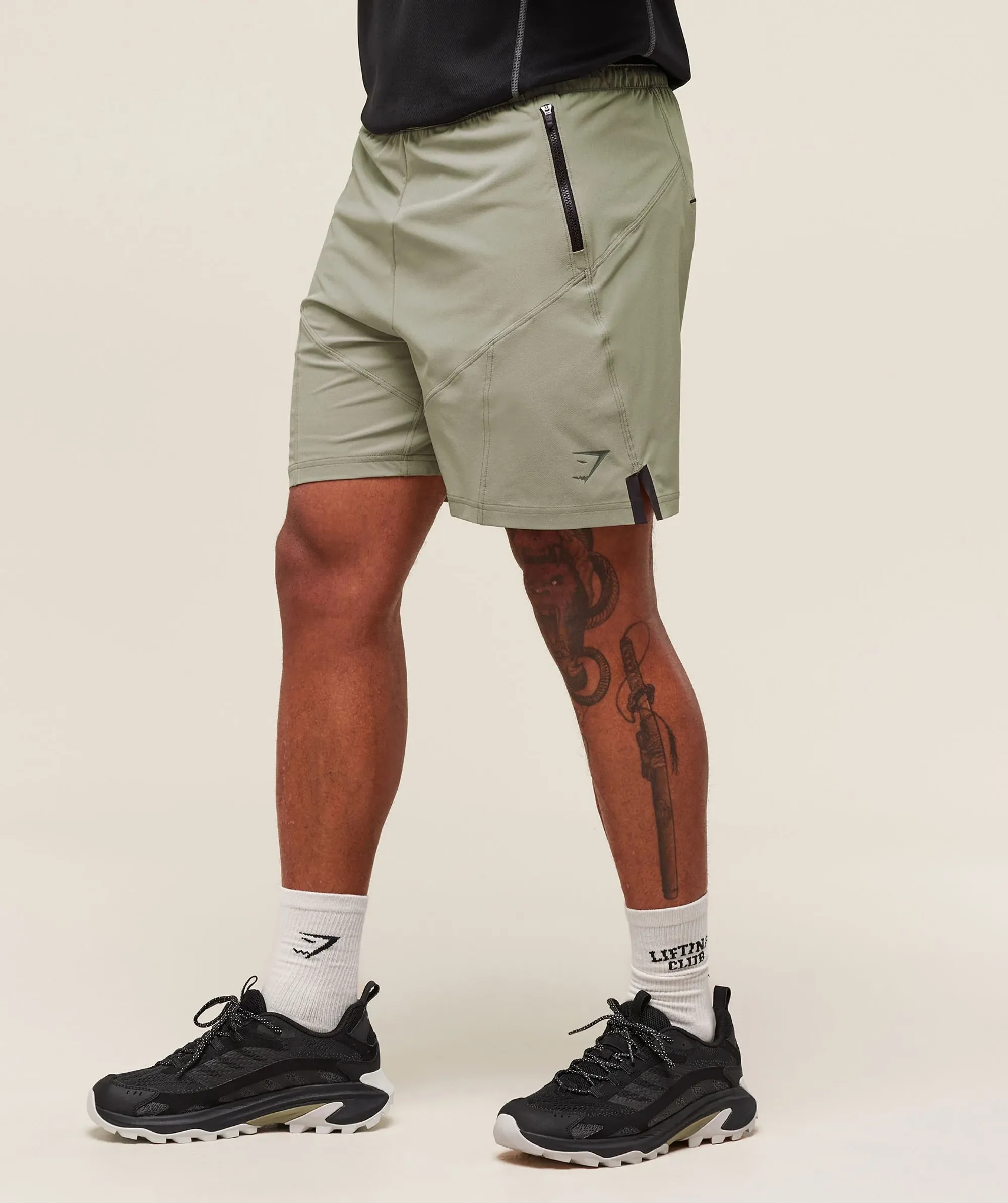 Gymshark Tactical 6" Shorts - Chalk Green