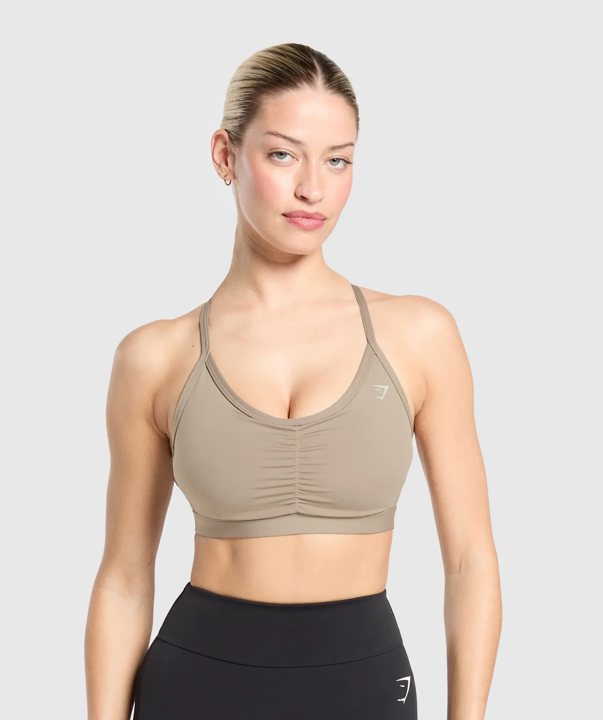 Gymshark Ruched Sports Bra - Lifestyle Brown