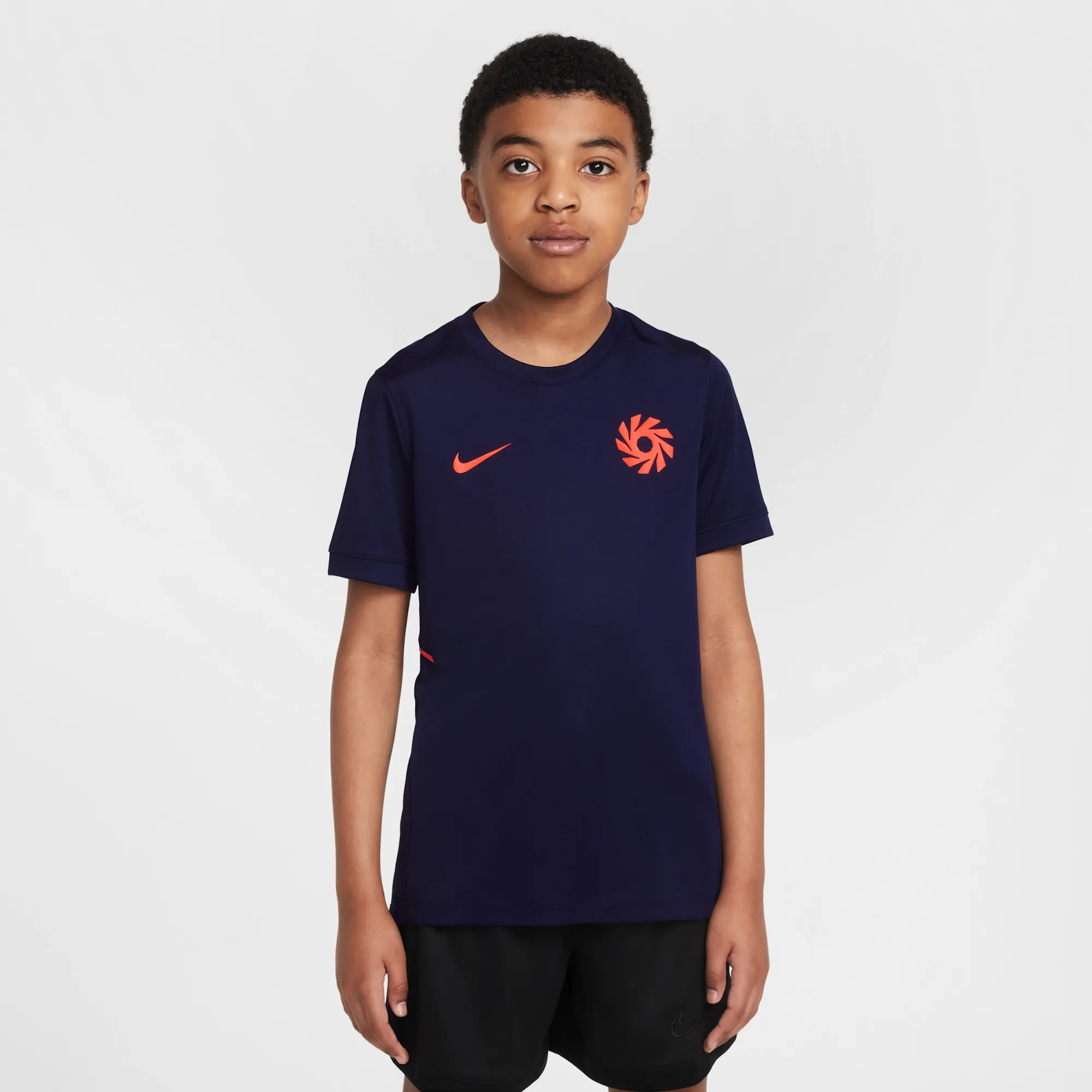 Nike Erling Haaland Academy Older Kids' Dri-FIT Short-Sleeve Football Top - Blue - Polyester