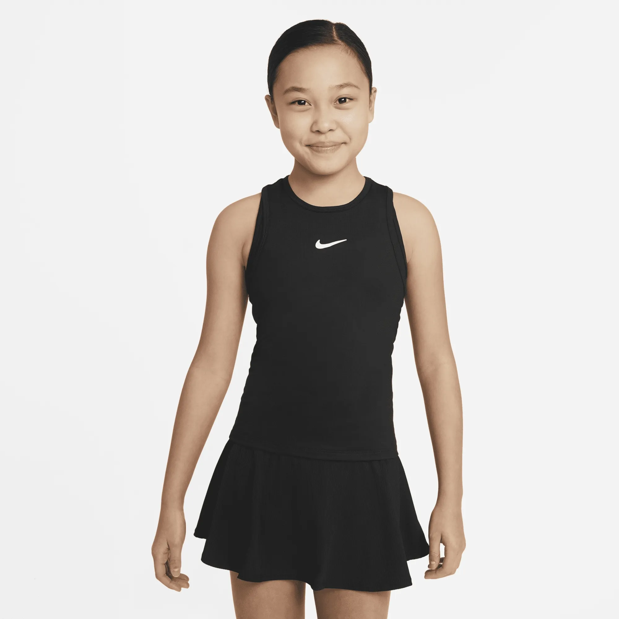 Nike Victory Older Kids' (Girls') Dri-FIT Tennis Tank Top - Black - Polyester/Elastane