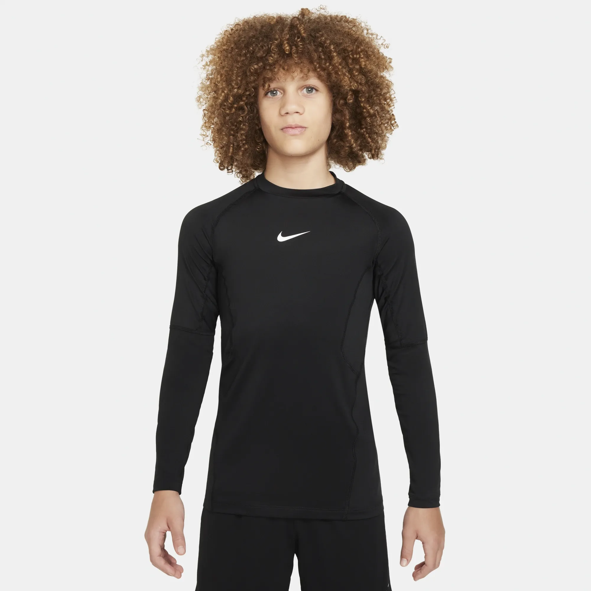 Nike Pro Older Kids' (Boys') Dri-FIT Long-Sleeve Top - Black - Polyester/Elastane