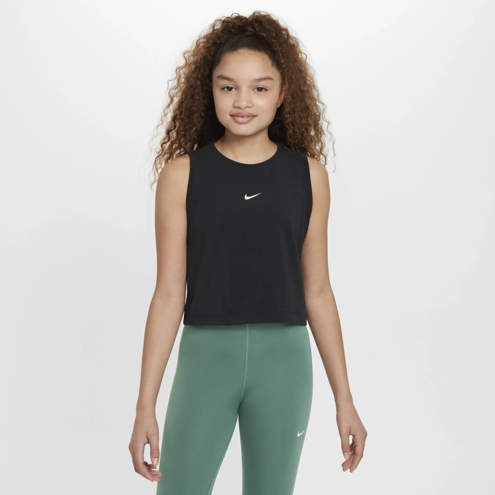 Nike Pro Girls' Dri-FIT Training Tank Top - Black - Polyester/Lyocell/Elastane