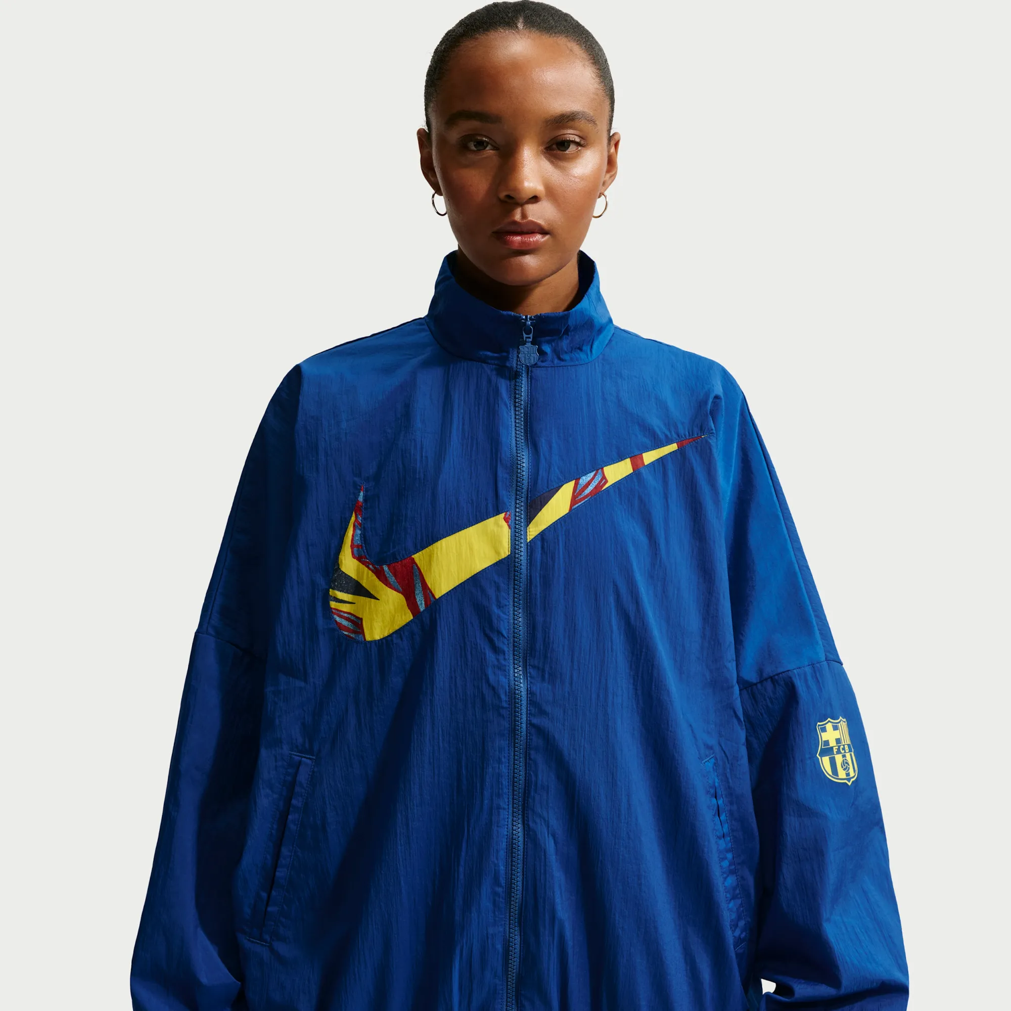 FC Barcelona Essential Fourth Women's Nike Football Woven Jacket - Blue - Nylon