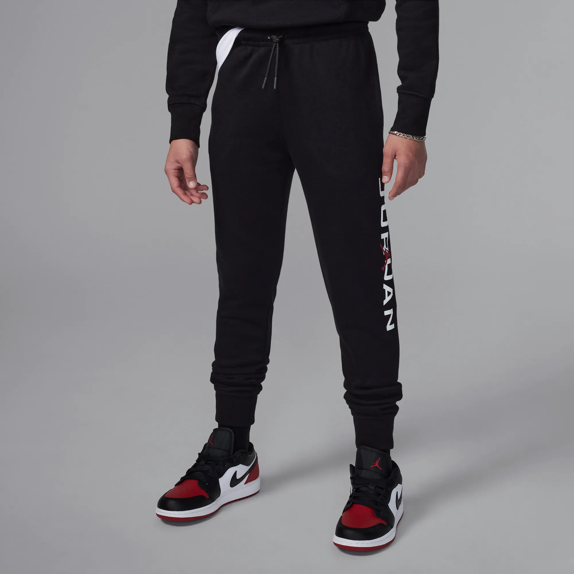 Nike Jordan Older Kids' Baseline Fleece Trousers - Black - Cotton