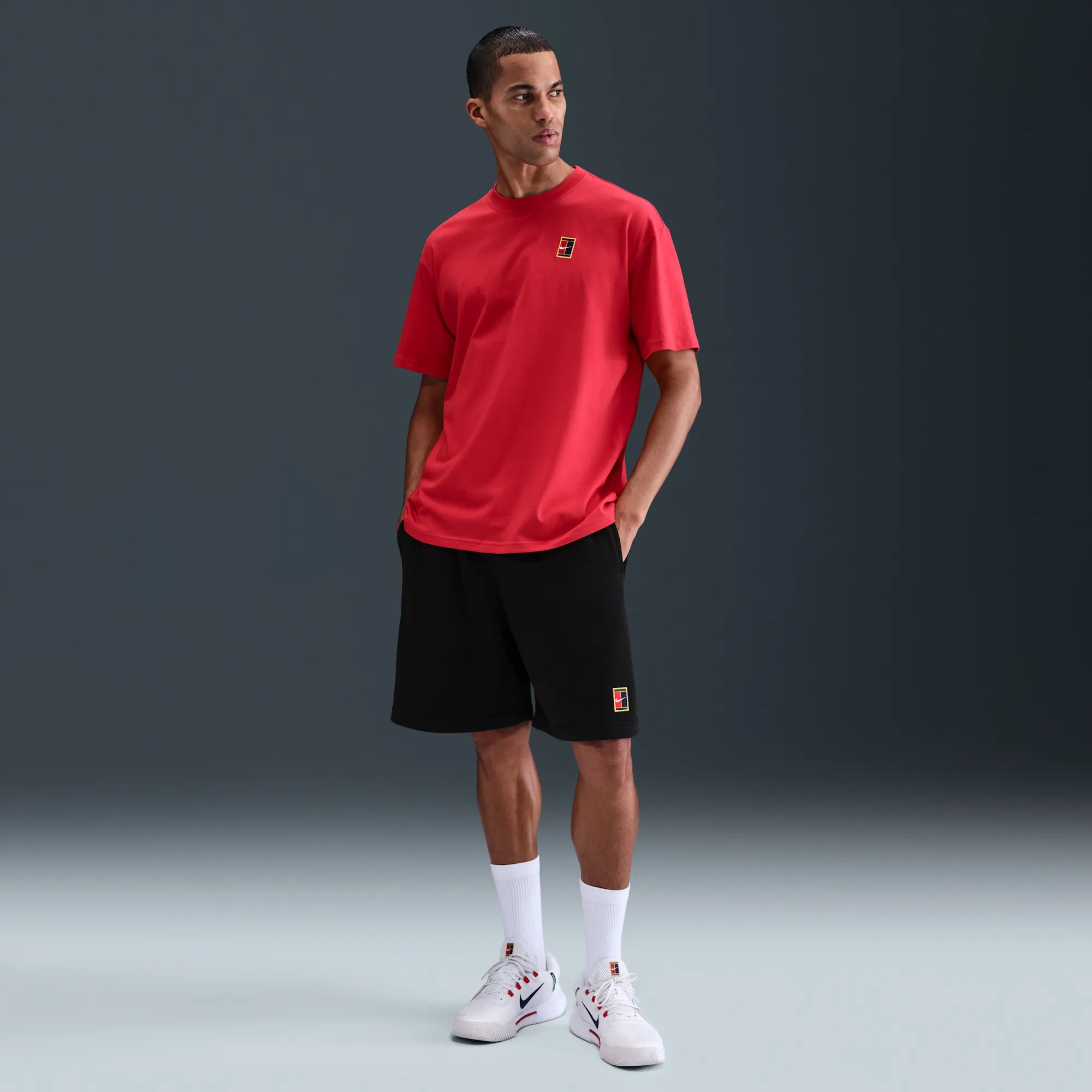 NikeCourt Heritage Men's Dri-FIT Fleece Tennis Shorts - Black - Polyester/Cotton