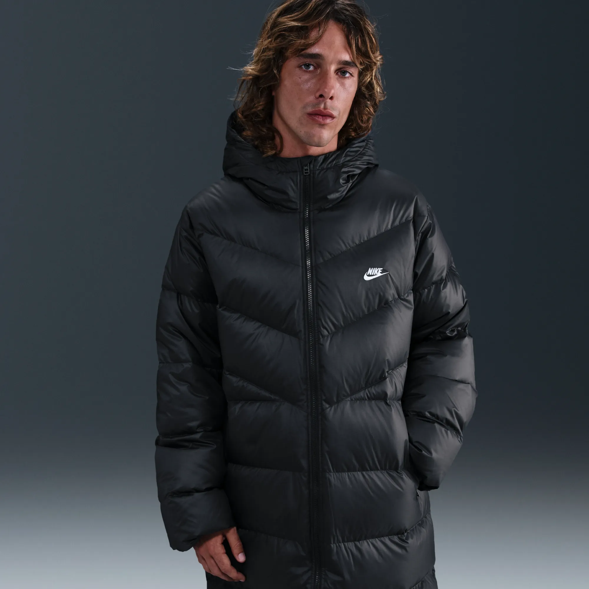 Nike Windrunner Men's Down Parka - Black - Polyester