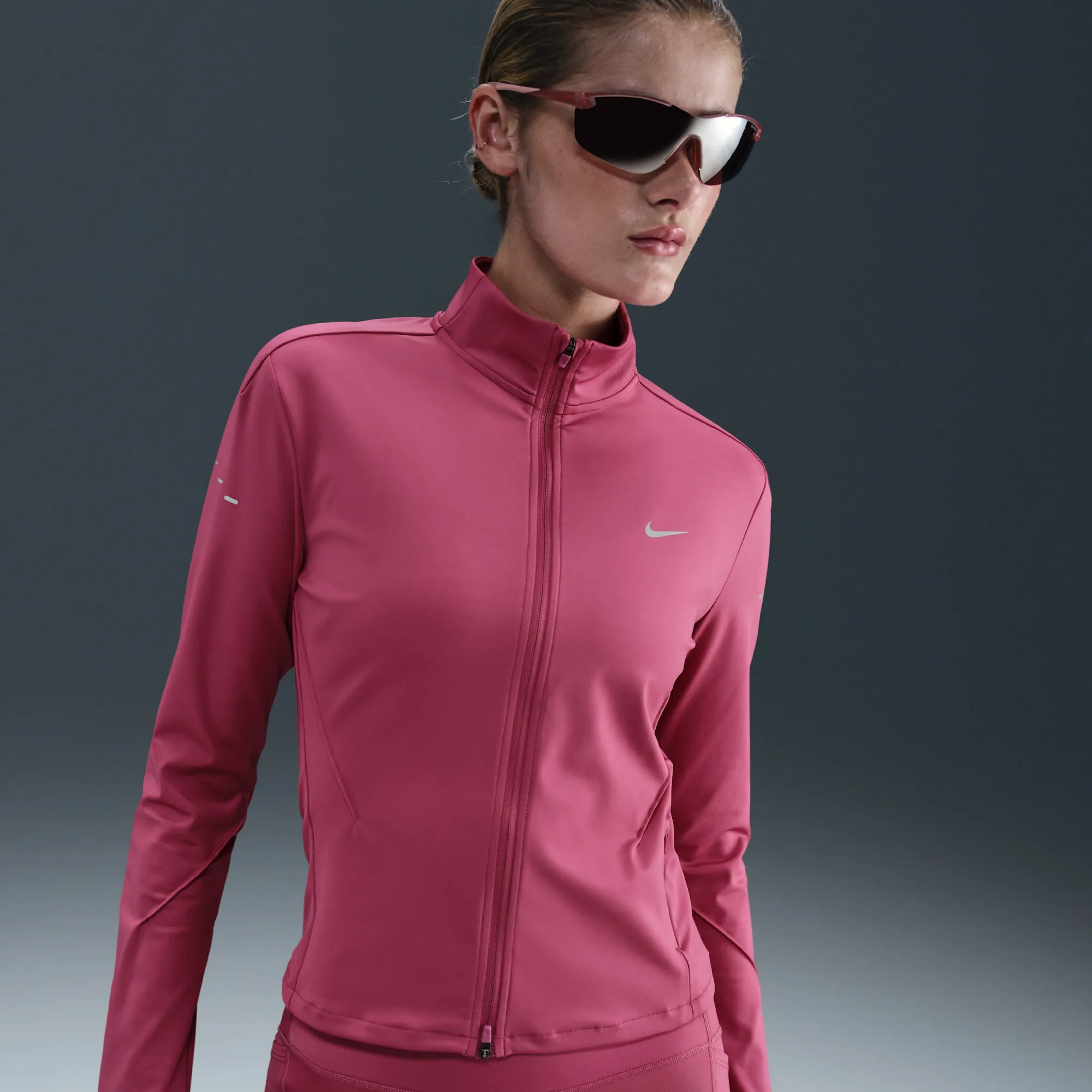 Nike Swift Women's Dri-FIT Full-Zip Mid-Layer Running Top - Purple - Polyester/Elastane