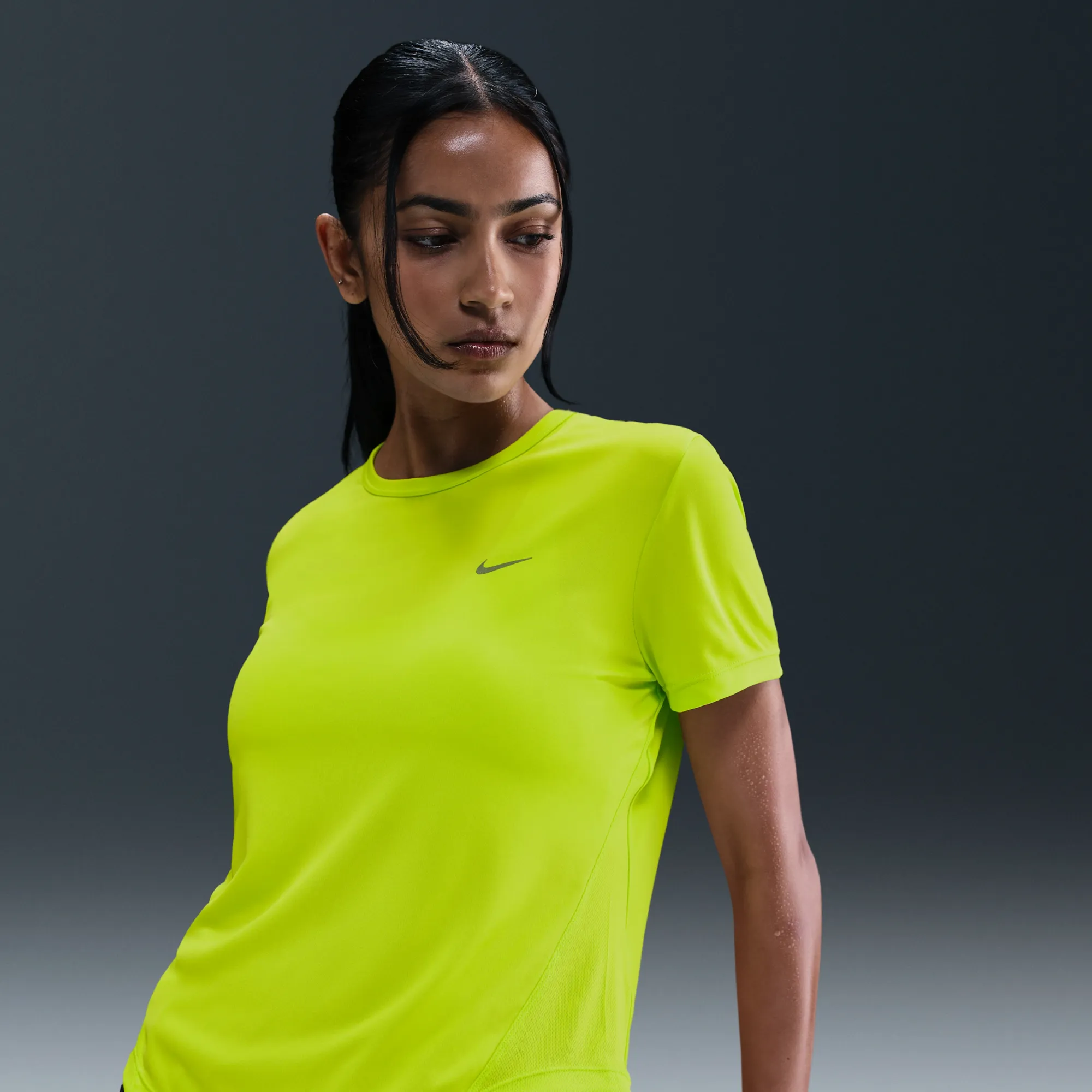Nike Tempo Women's Dri-FIT Short-Sleeve Running Top - Green - Polyester