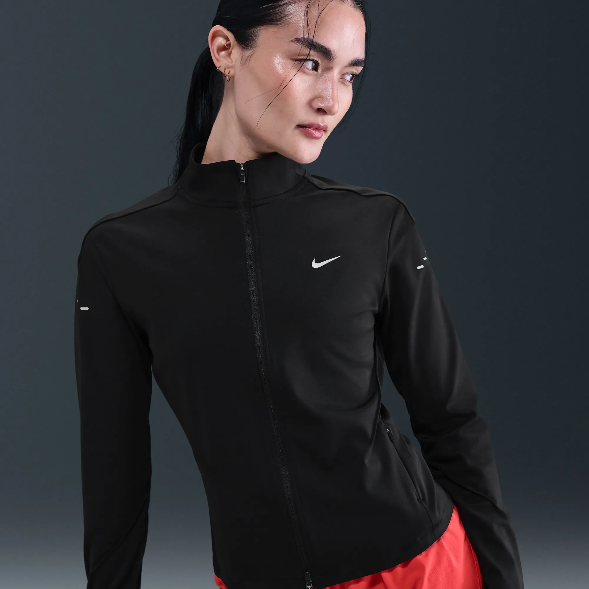 Nike Swift Women's Dri-FIT Full-Zip Mid-Layer Running Top - Black - Polyester/Elastane