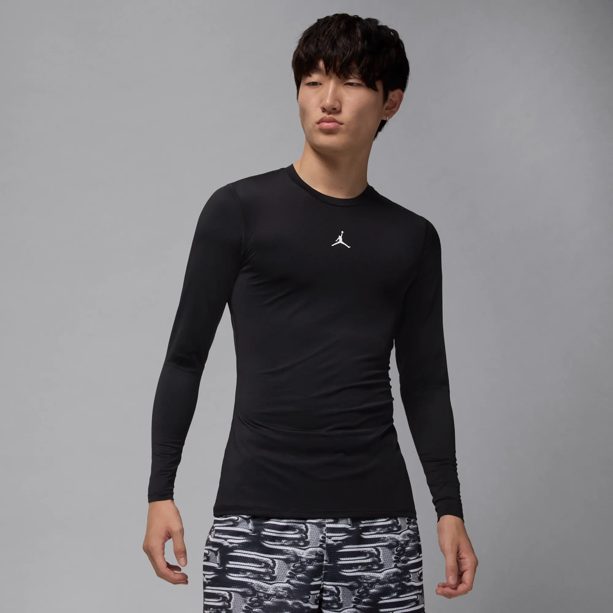 Nike Jordan Sport Men's Dri-FIT Long-Sleeve Base Layer Top - Black - Polyester/Elastane