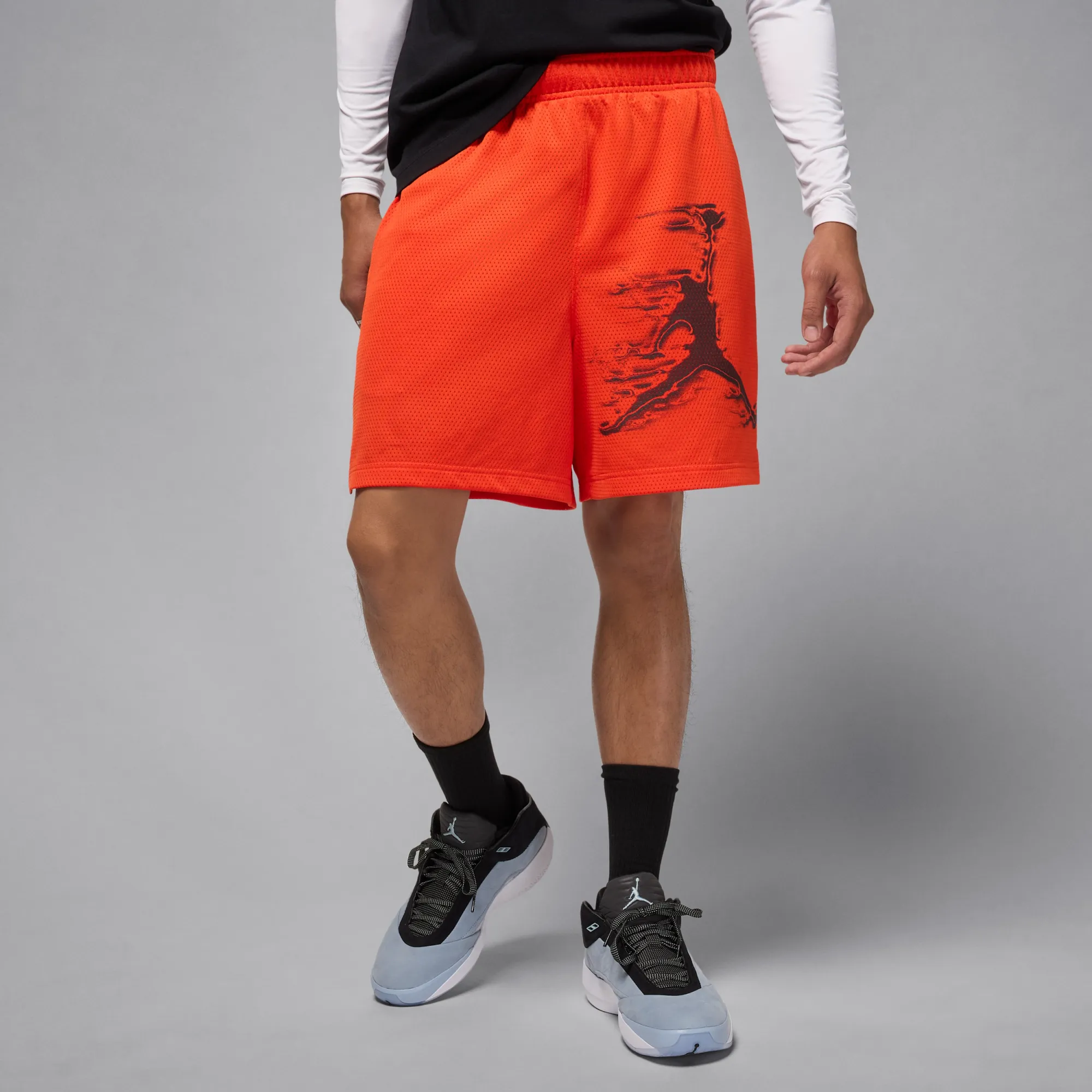 Nike Jordan Sport Men's Dri-FIT Graphic Shorts - Orange - Polyester