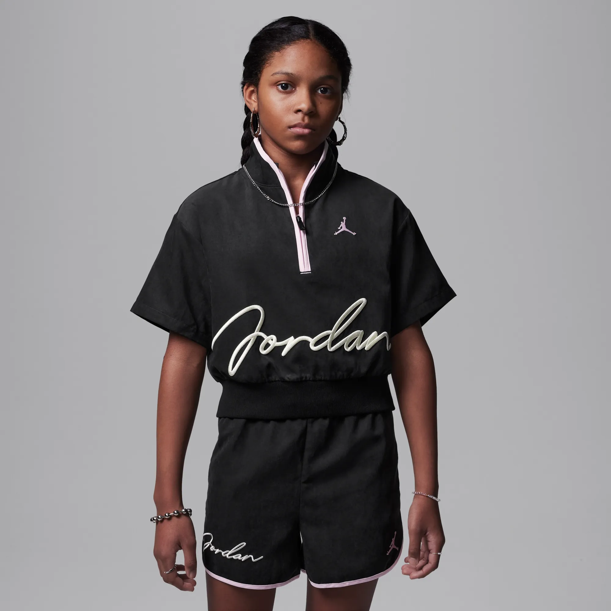 Nike Jordan Older Kids' 'Hidden In Plain Sight' Zip Top - Black - Polyester