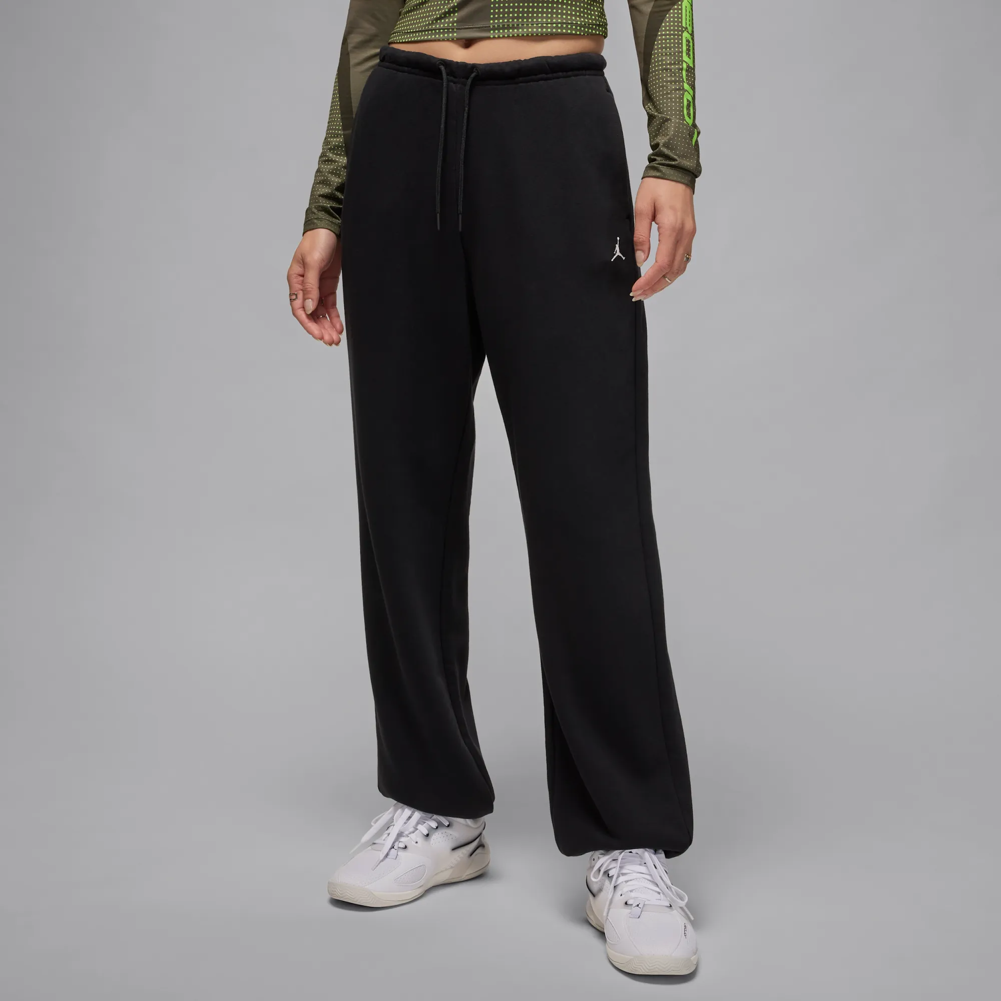 Nike Jordan Sport Crossover Women's Dri-FIT Fleece Trousers - Black - Cotton/Polyester