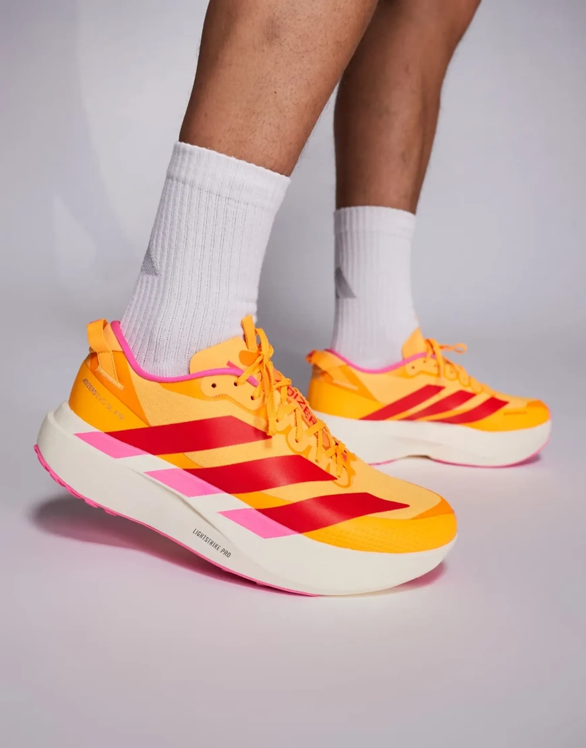 Adidas Running Adizero Evo Sl Atr Trainers In Orange Red And Pink Exclusive To Asos