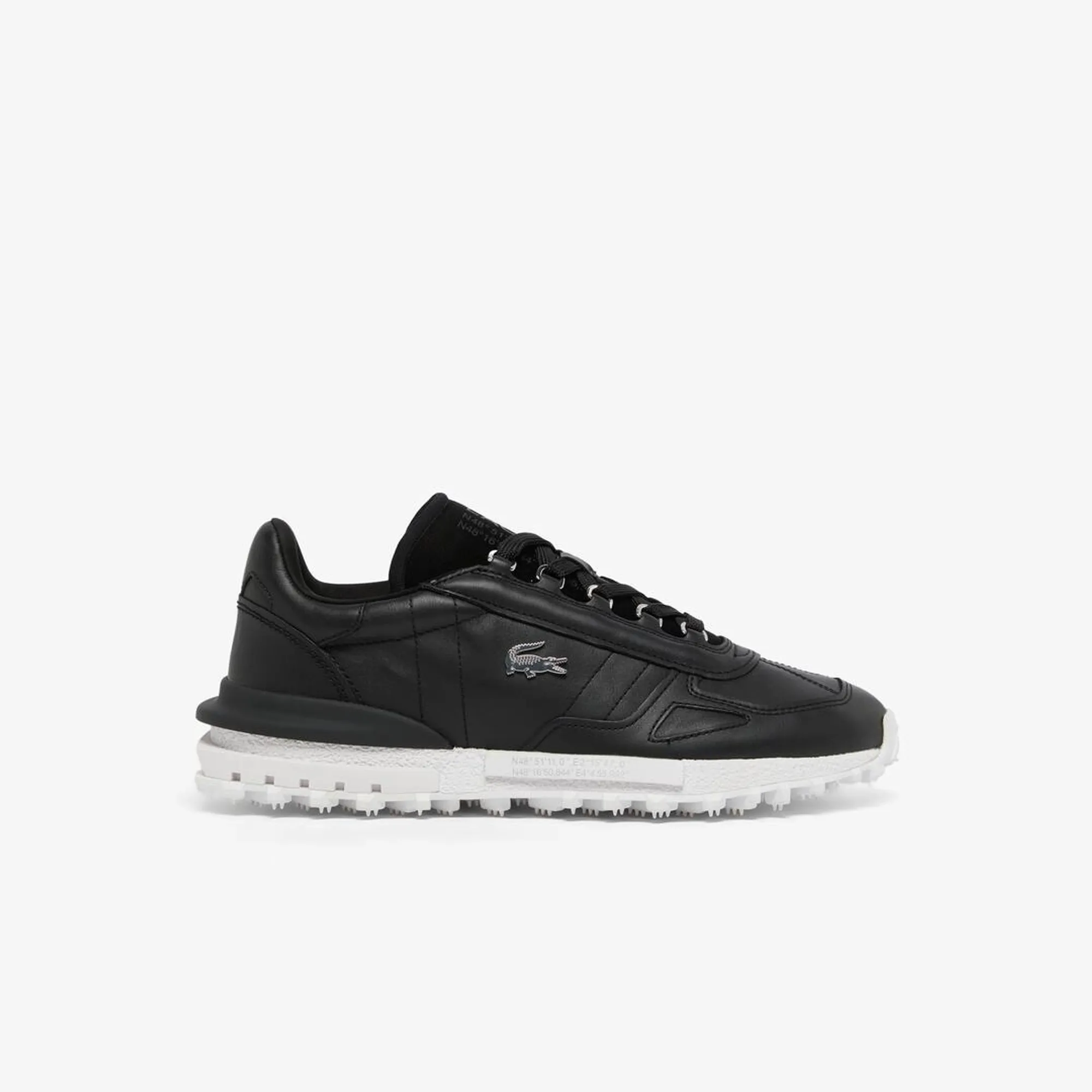 Lacoste Men's Elite Active Leather Sneakers - Black & White