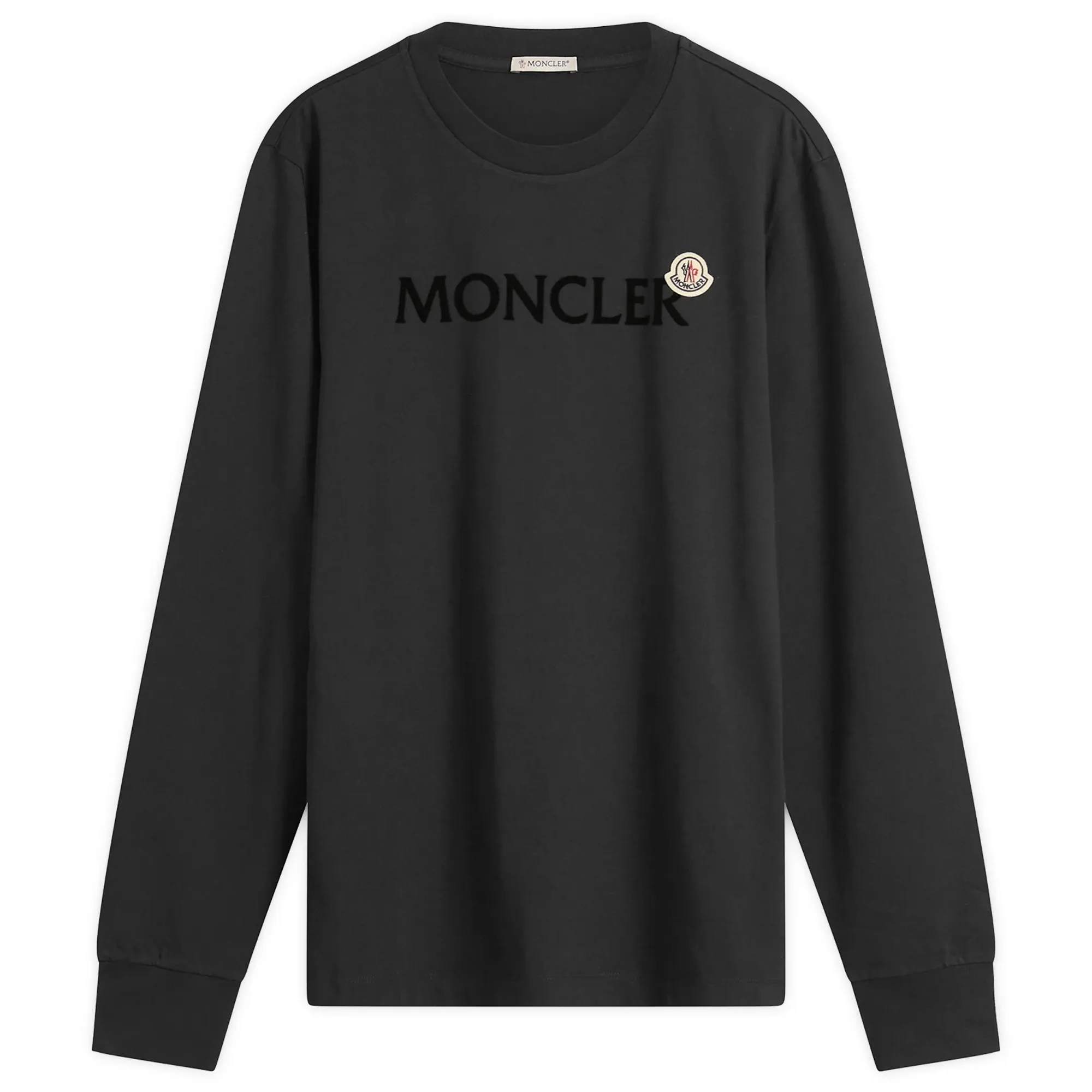 Moncler Men's Long Sleeve Cotton T-Shirt Black