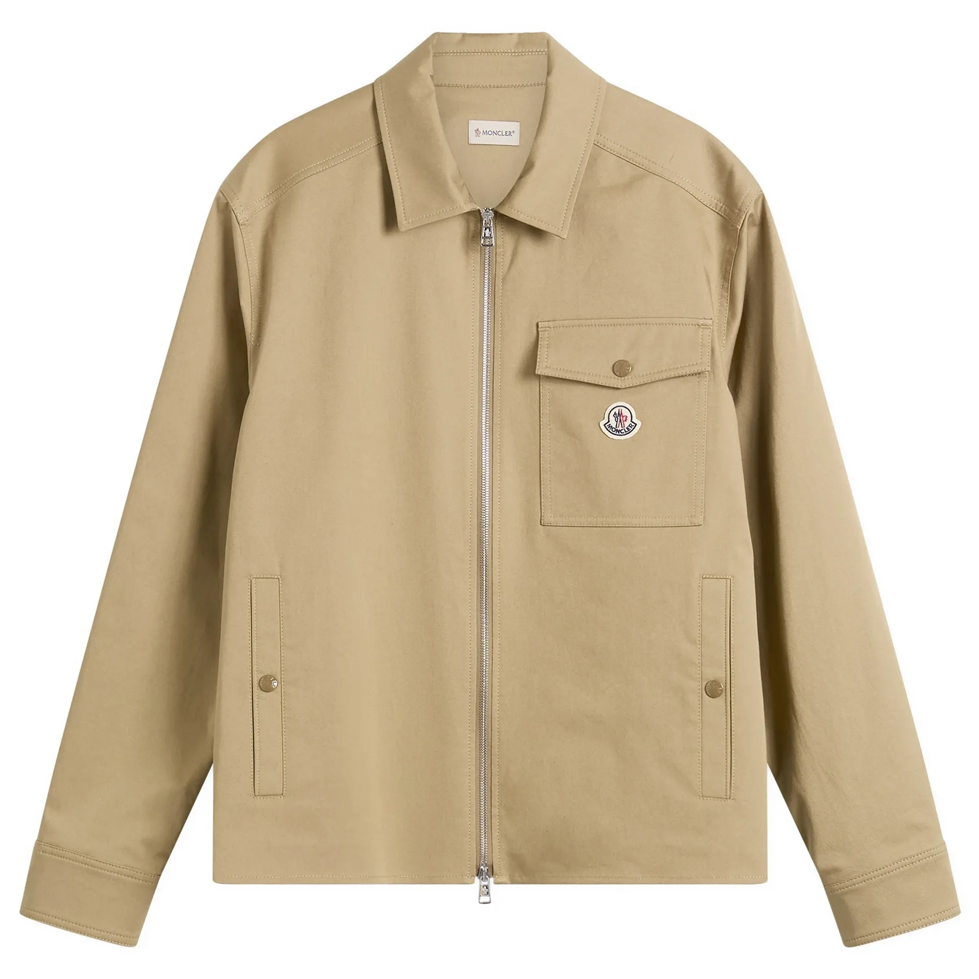 Moncler Men's Gabardine Cotton Shirt Jacket Brown