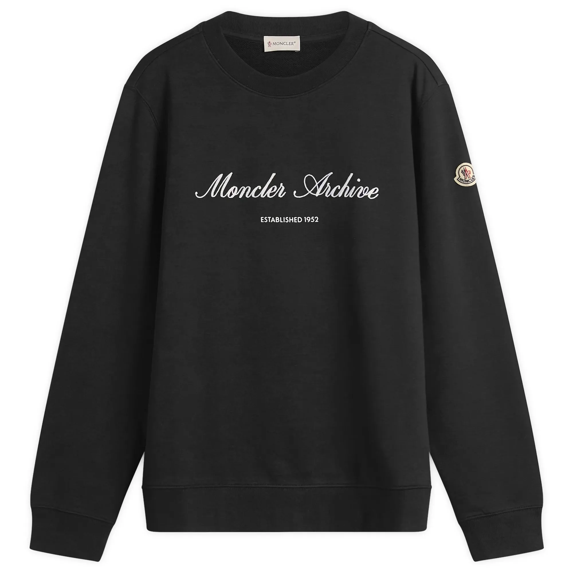 Moncler Men's Archive Embroidered Logo Sweatshirt Black