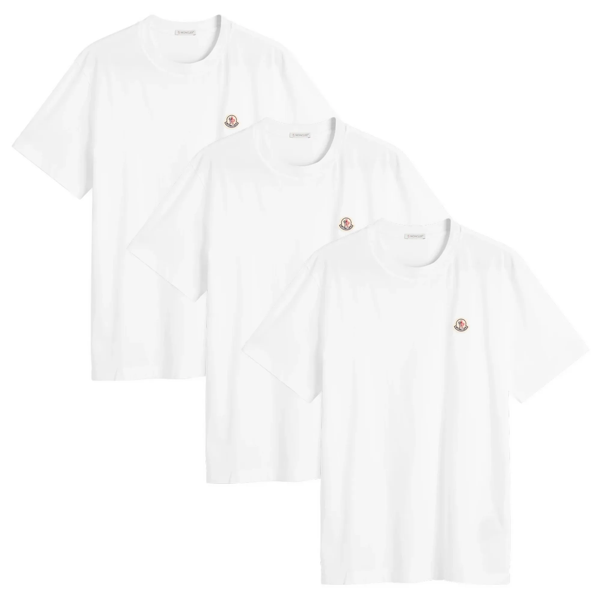 Moncler Men's Short Sleeve 3 Pack Cotton T-Shirts White