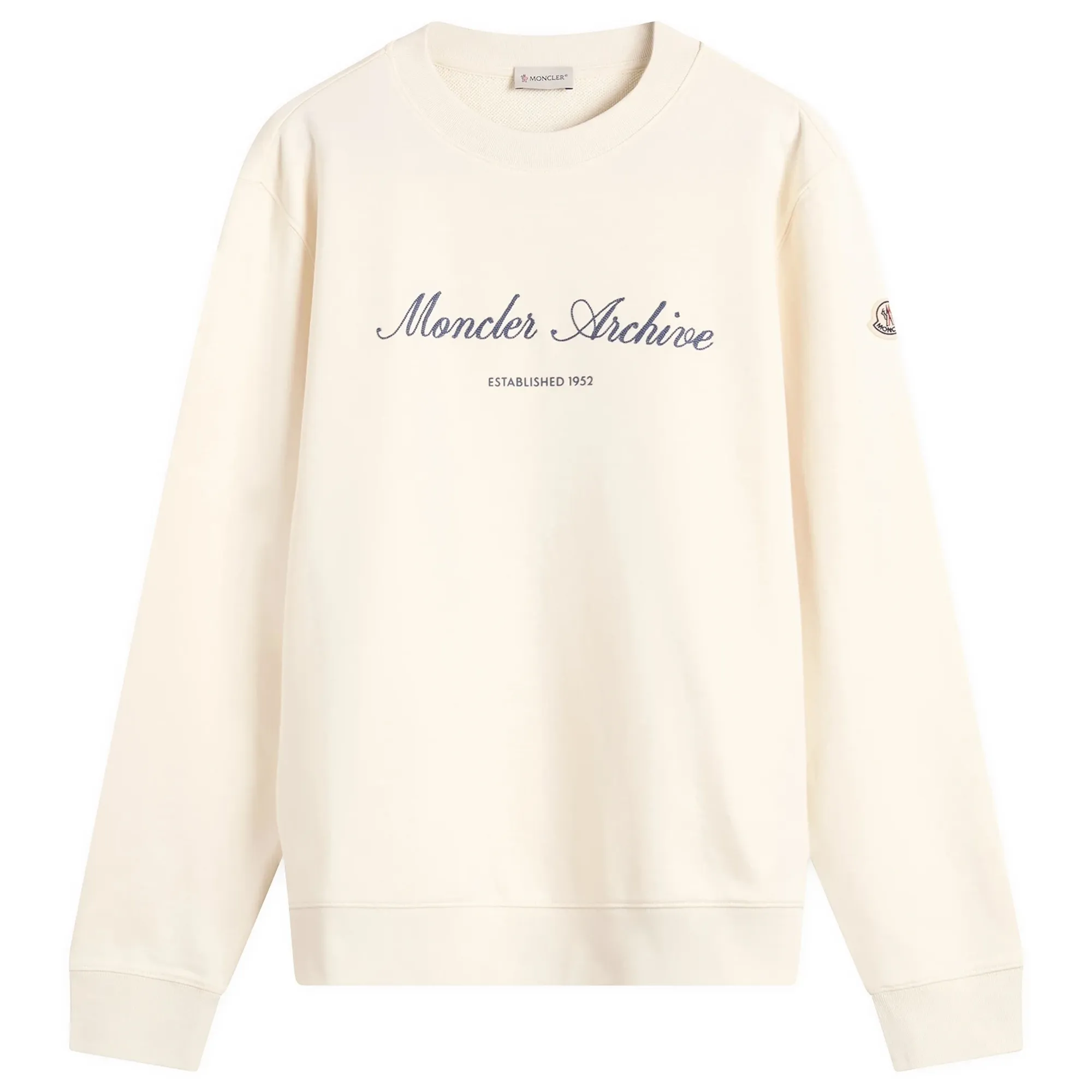 Moncler Men's Archive Embroidered Logo Sweatshirt Beige