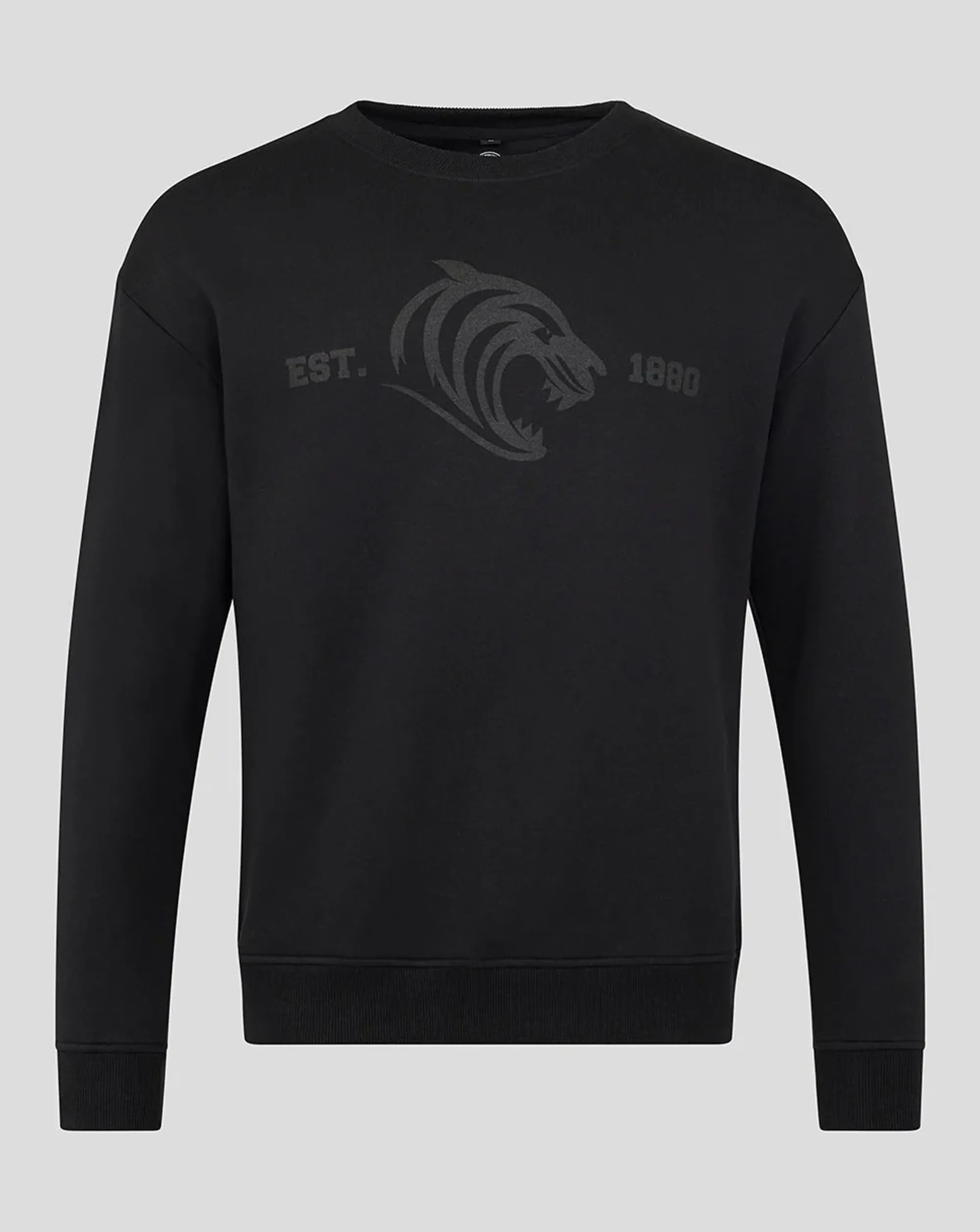 Castore Leicester Tigers Unisex 25/26 Varsity 1880 Crew Sweatshirt - Black