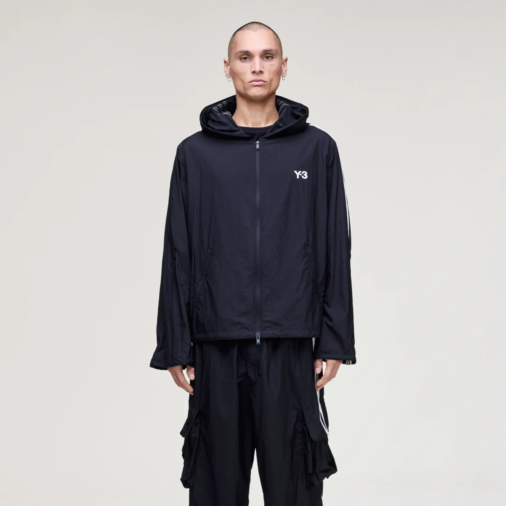 adidas Y-3 NYLON WIRED 3 STRIPES TRACK TOP