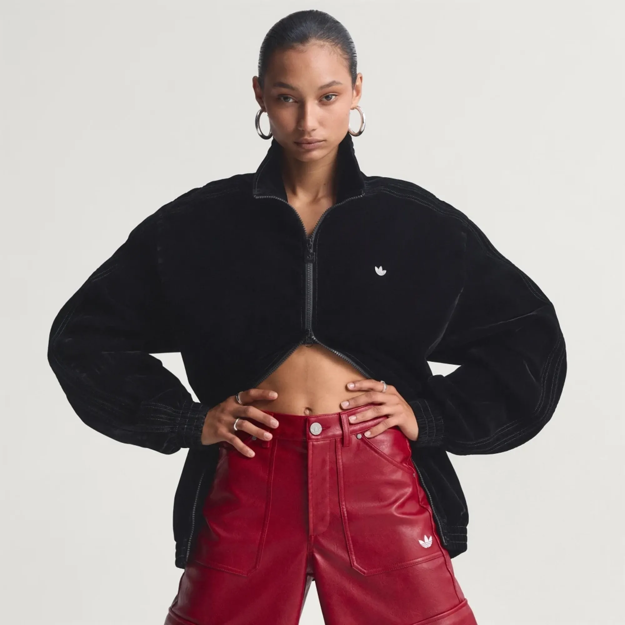 adidas Brushed Twill Oversized Firebird Track Top