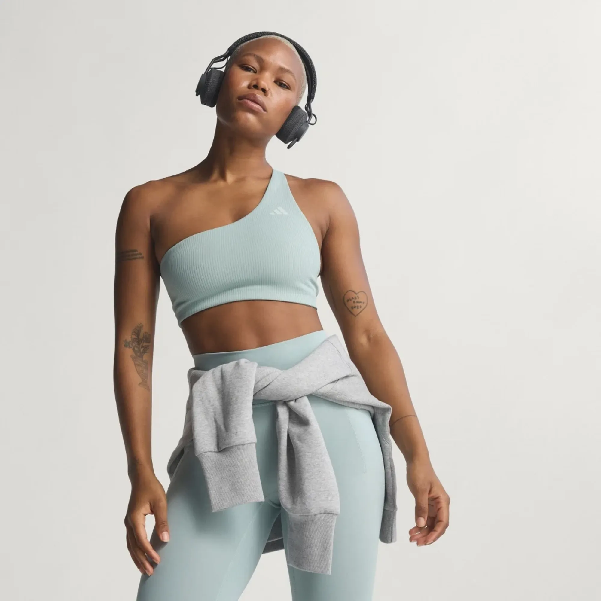 adidas Optime Workout Rib One Shoulder Light Support Bra