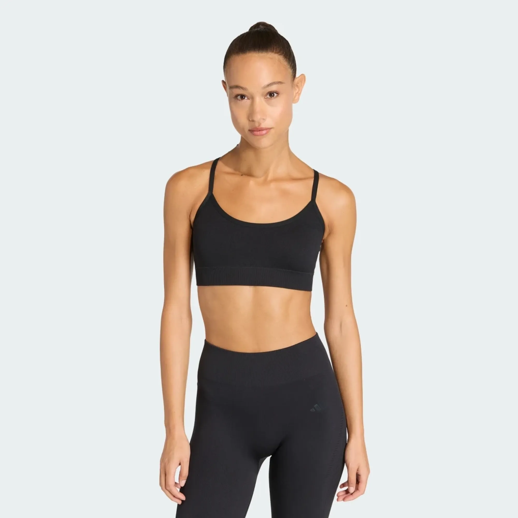 adidas Workout Essentials Knit Light Support Padded Bra