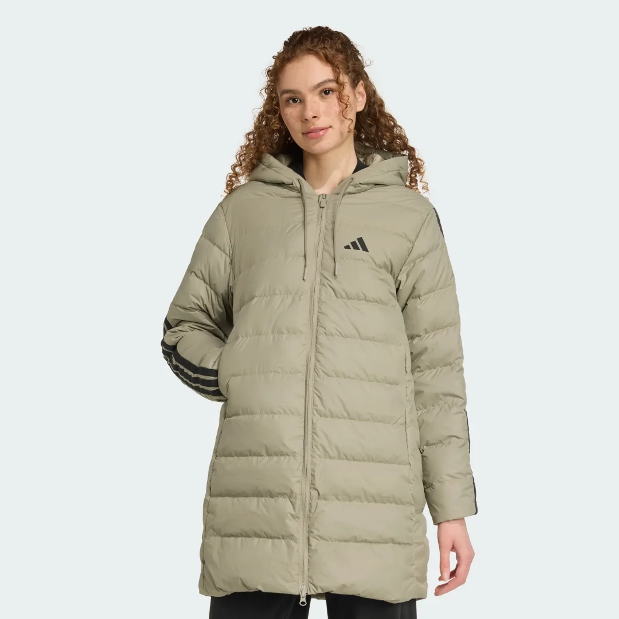adidas Essentials CLIMAWARM 3-Stripes Light Down Hooded Parka