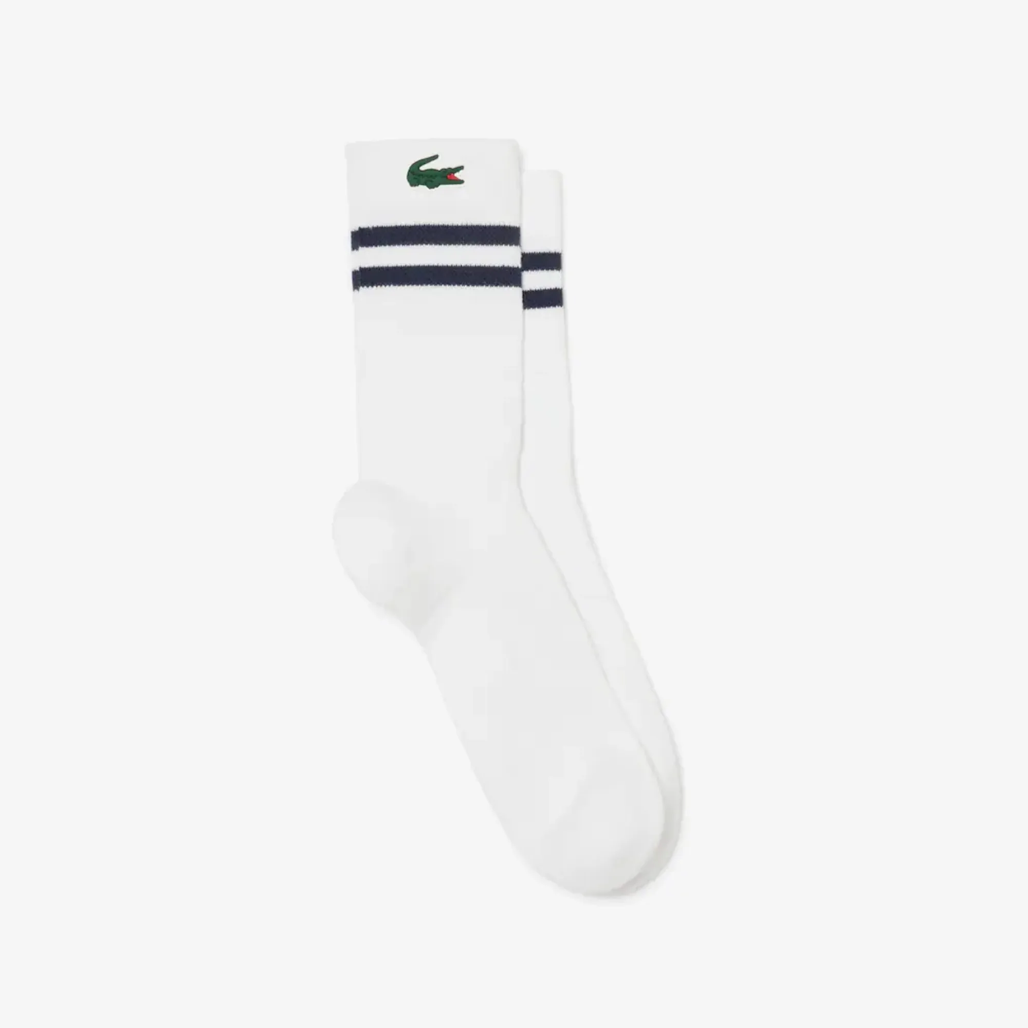 Lacoste Breathable Cotton Sport Socks - White / Navy Blue