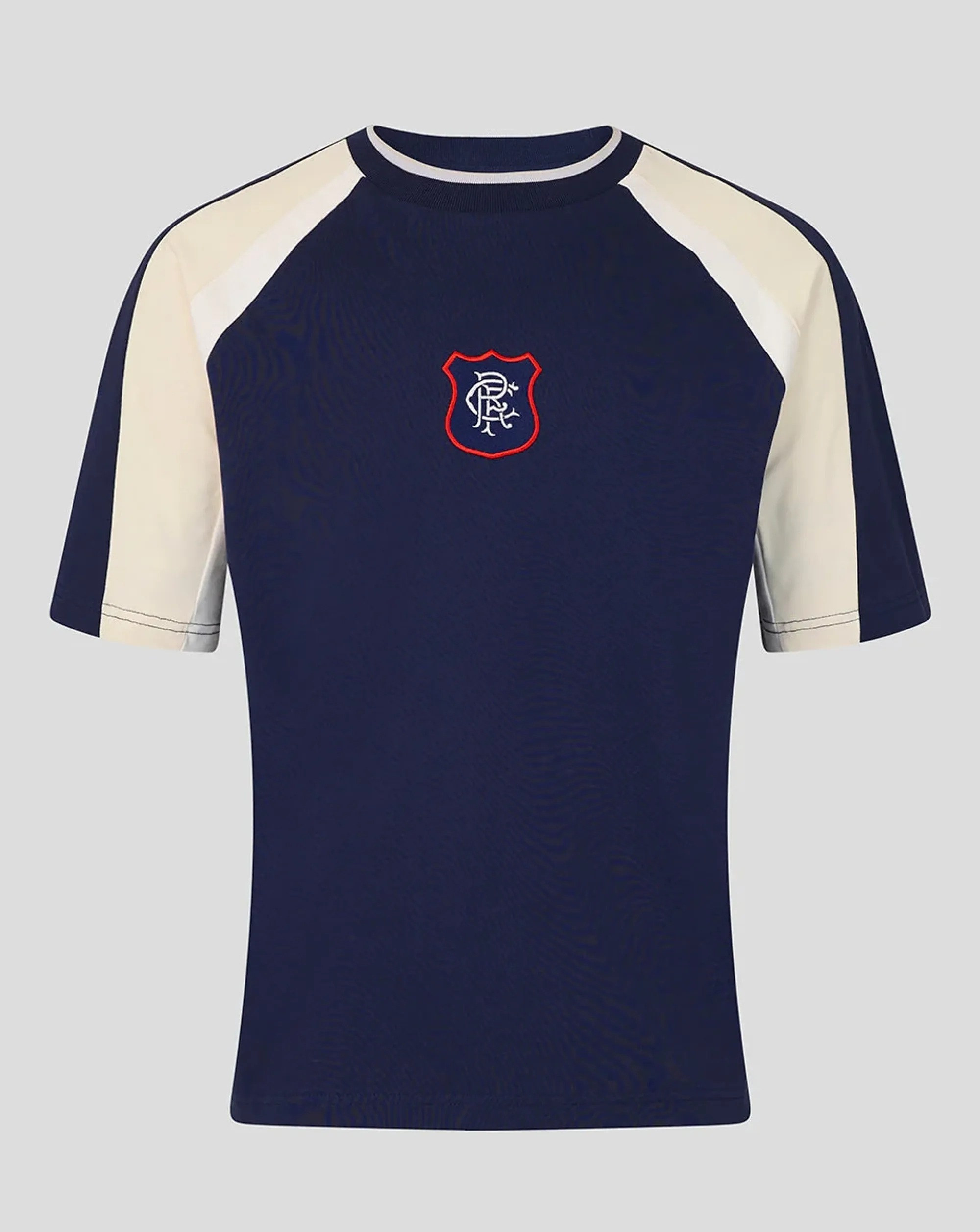 Castore Rangers Unisex 25/26 Art Of Football Panelled 90s T-shirt - Navy