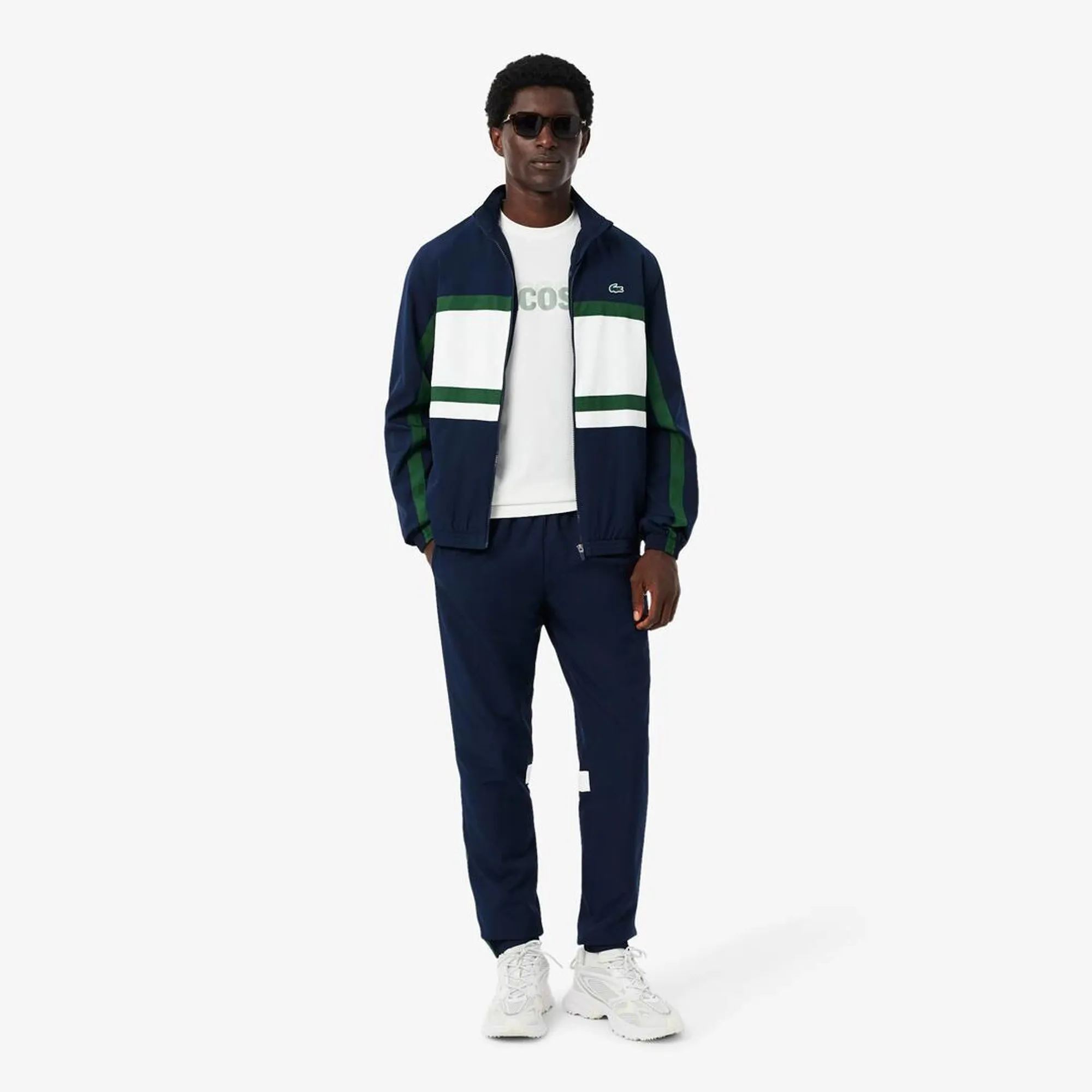 Lacoste Sport Printed Tracksuit - Navy Blue / White