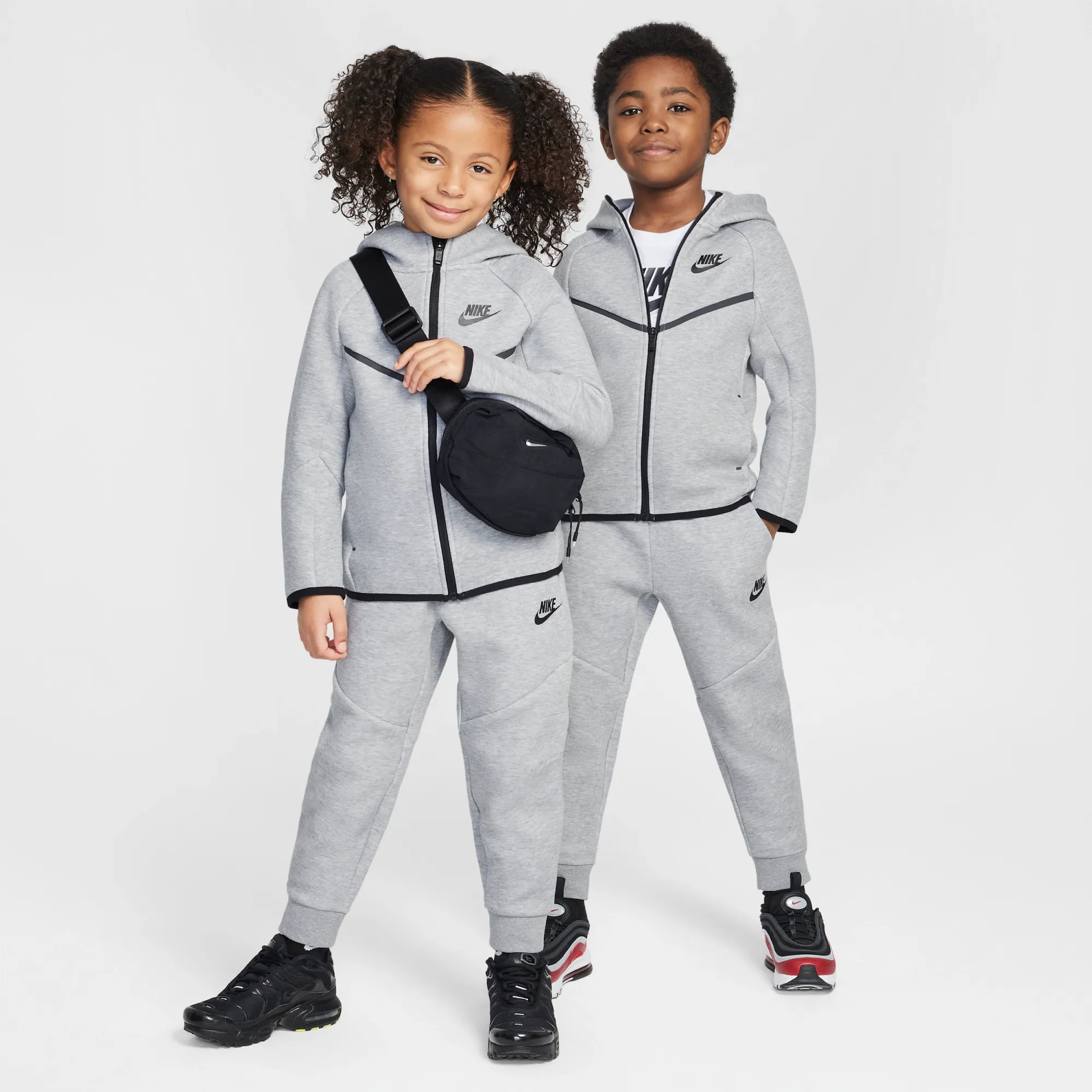 Nike Younger Kids' Tech Fleece 2-Piece Full-Zip Set - Grey - Cotton